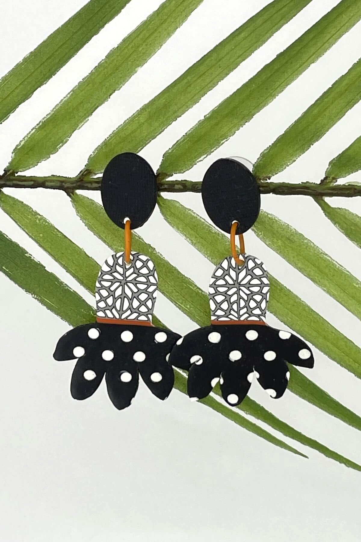 Fairtrade polymer clay earrings from Nepal - Petal