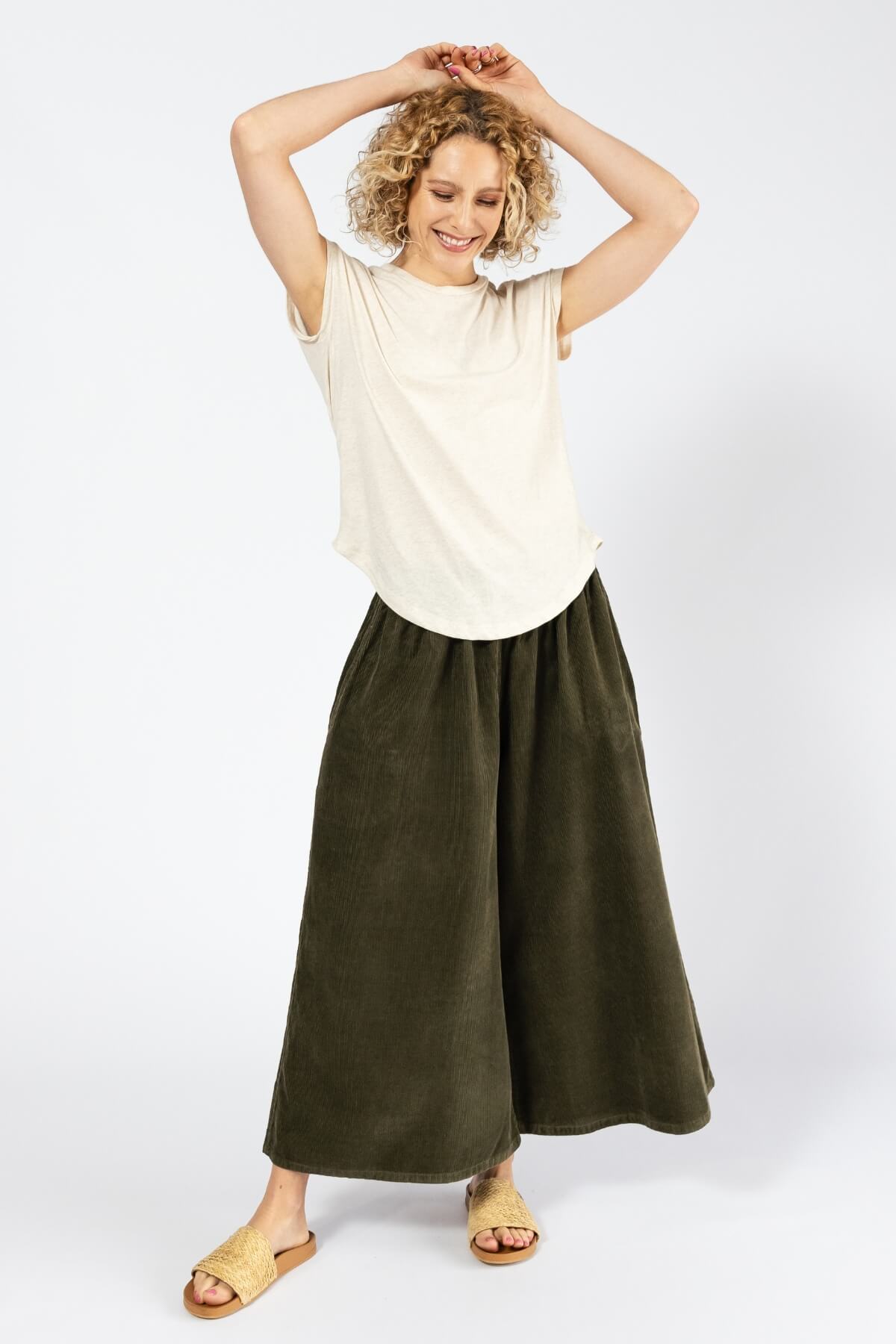 Surya Ethical Cotton Corduroy Palazzo Pants made in Nepal