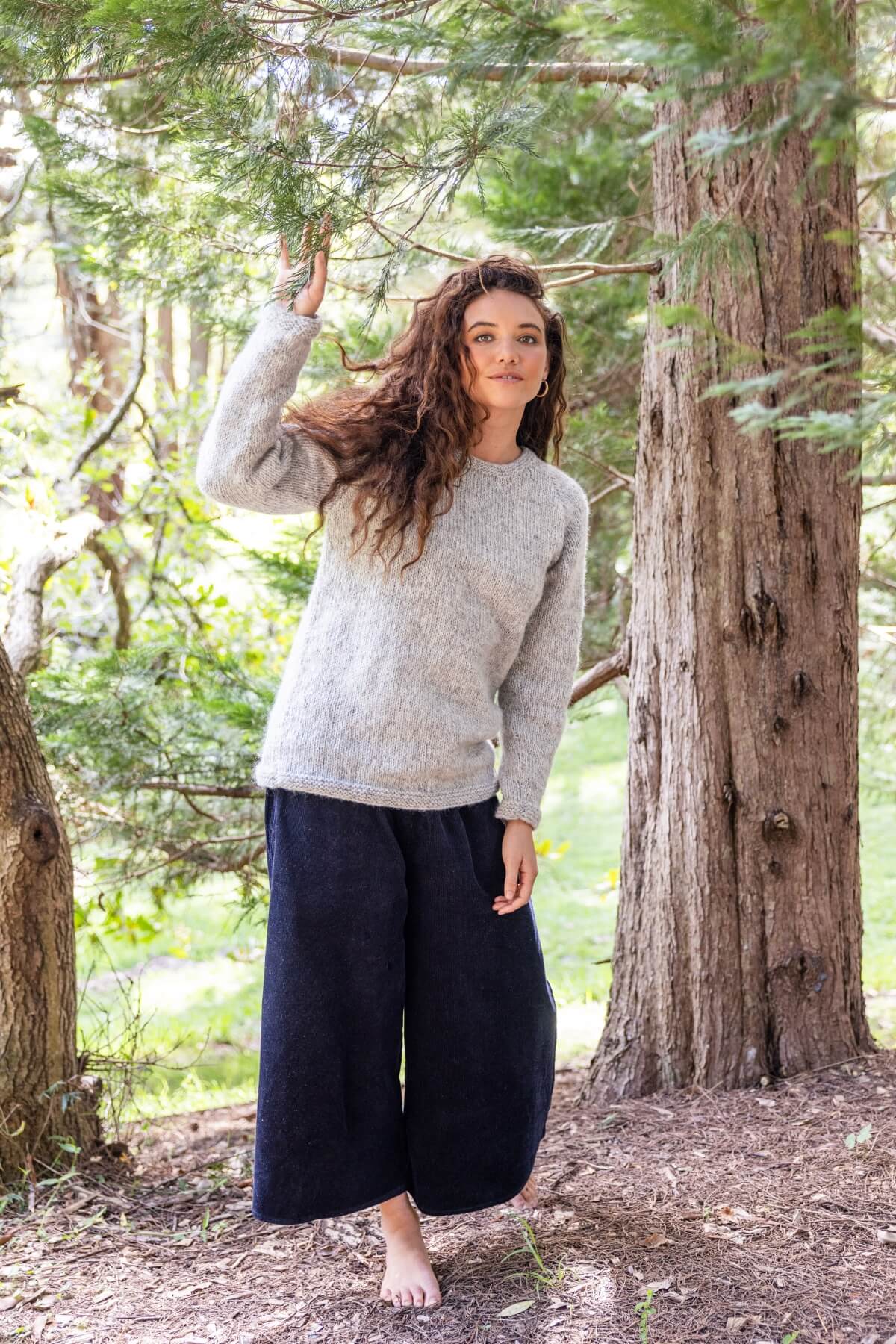 Surya Australia Ethical Cotton Corduroy Palazzo Pants made in Nepal - Midnight Blue