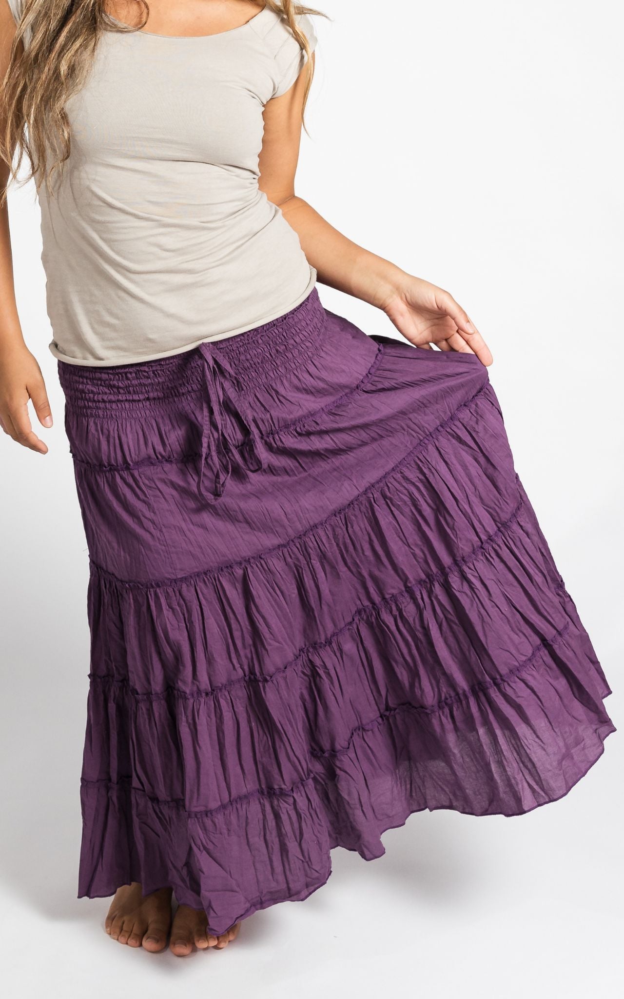 Surya Australia Ethical Cotton 'Franit' Skirt made in Nepal - Lilac