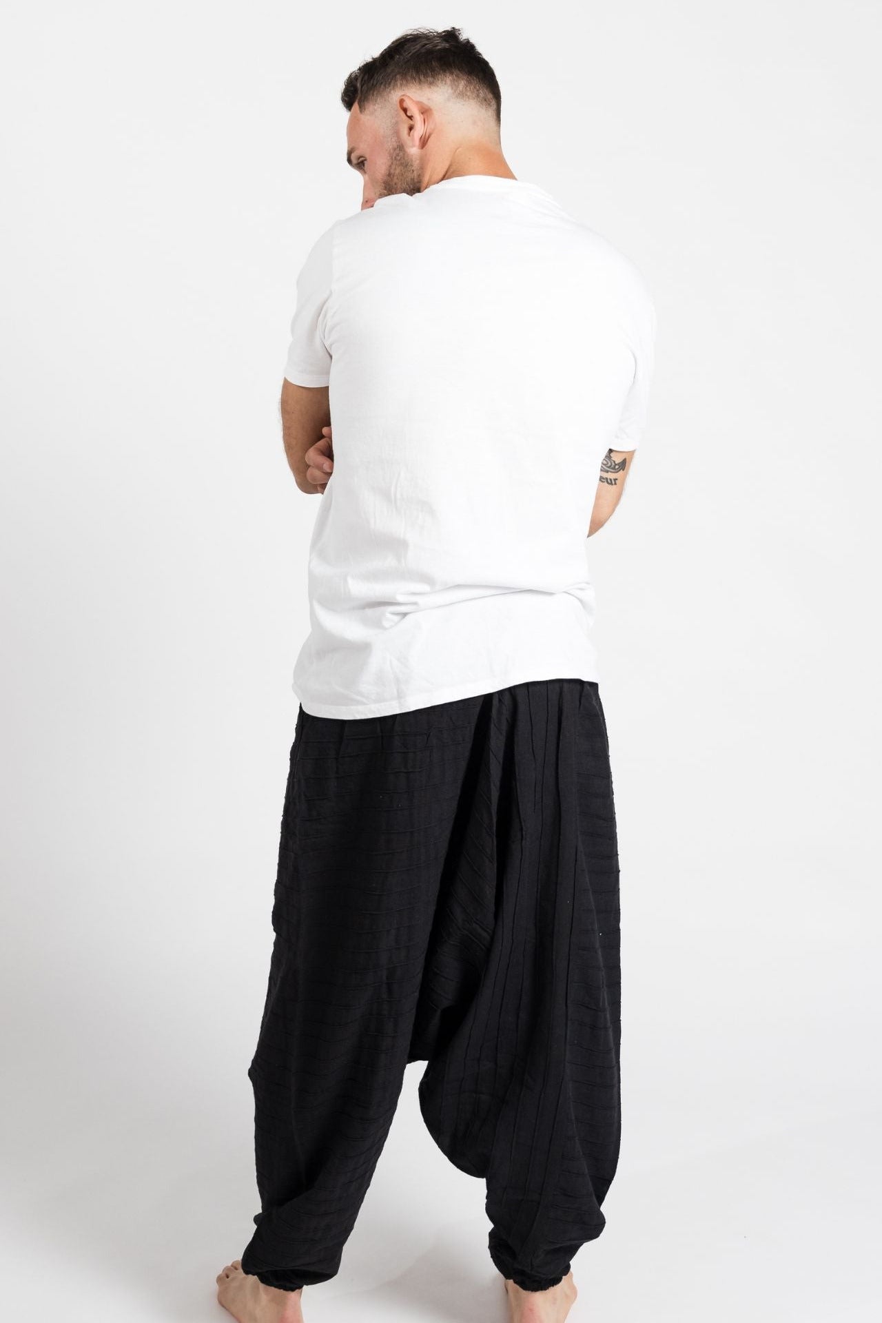 Surya Australia Low Crotch Pants for men from Nepal - Black