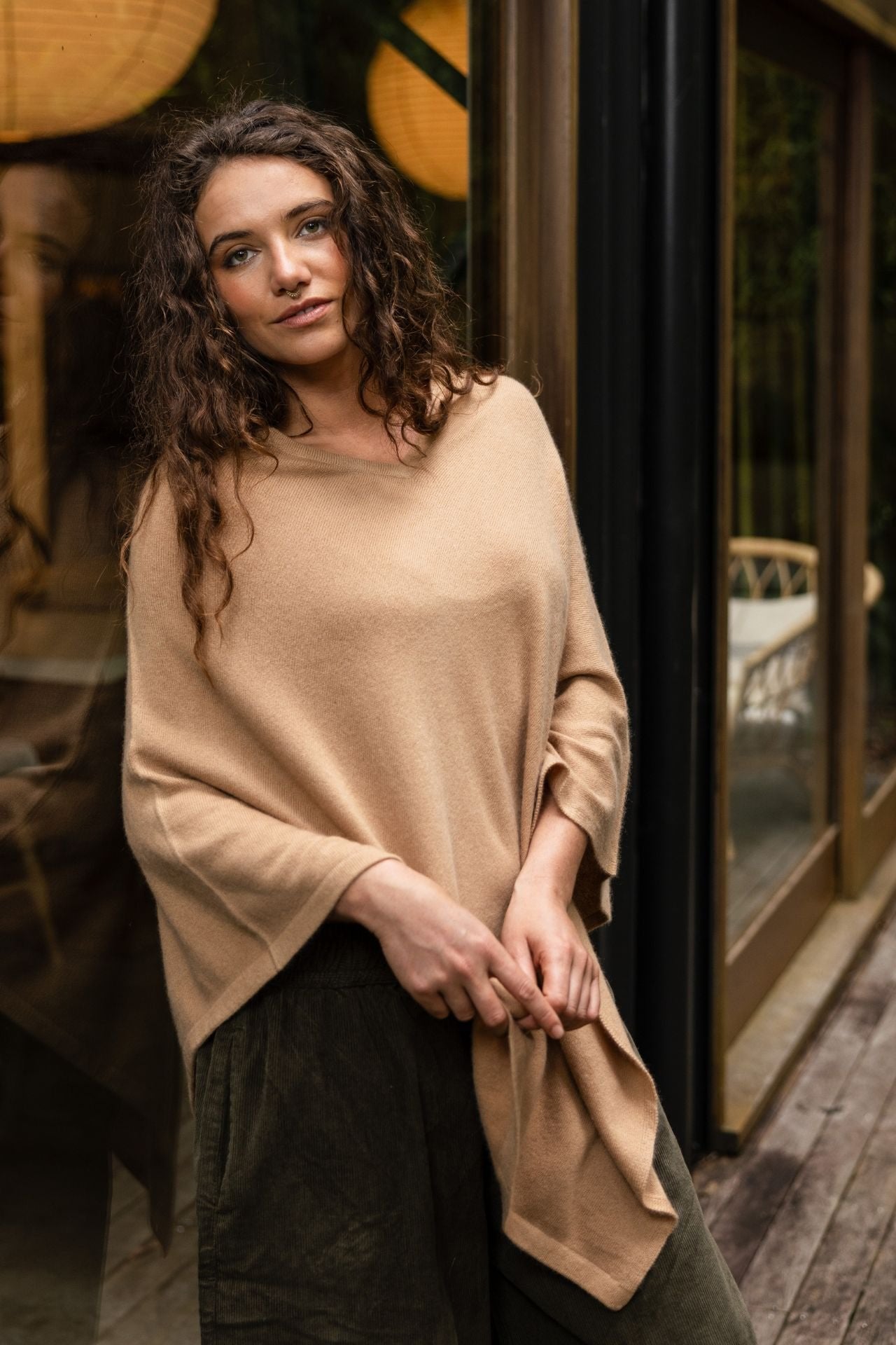Surya Australia Ethical Cashmere Poncho made in Nepal