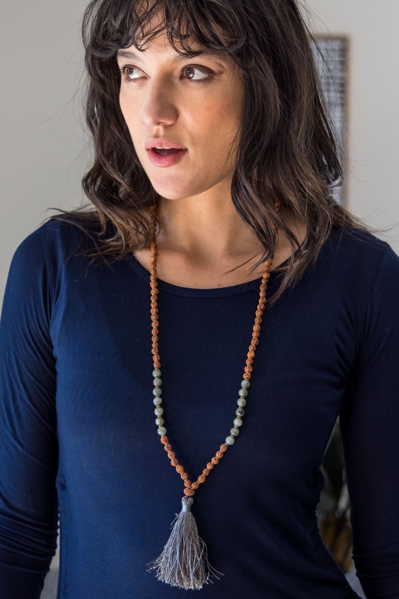 Surya Australia Rudraksha Seed Mala Necklace from Nepal