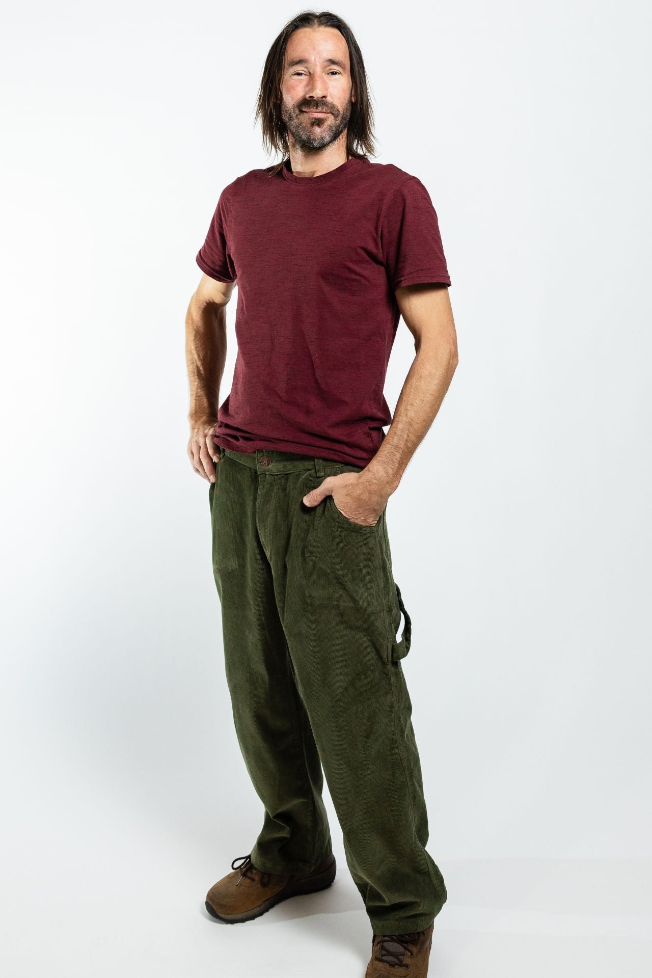 Surya Corduroy Trousers for Men made in Nepal - khaki