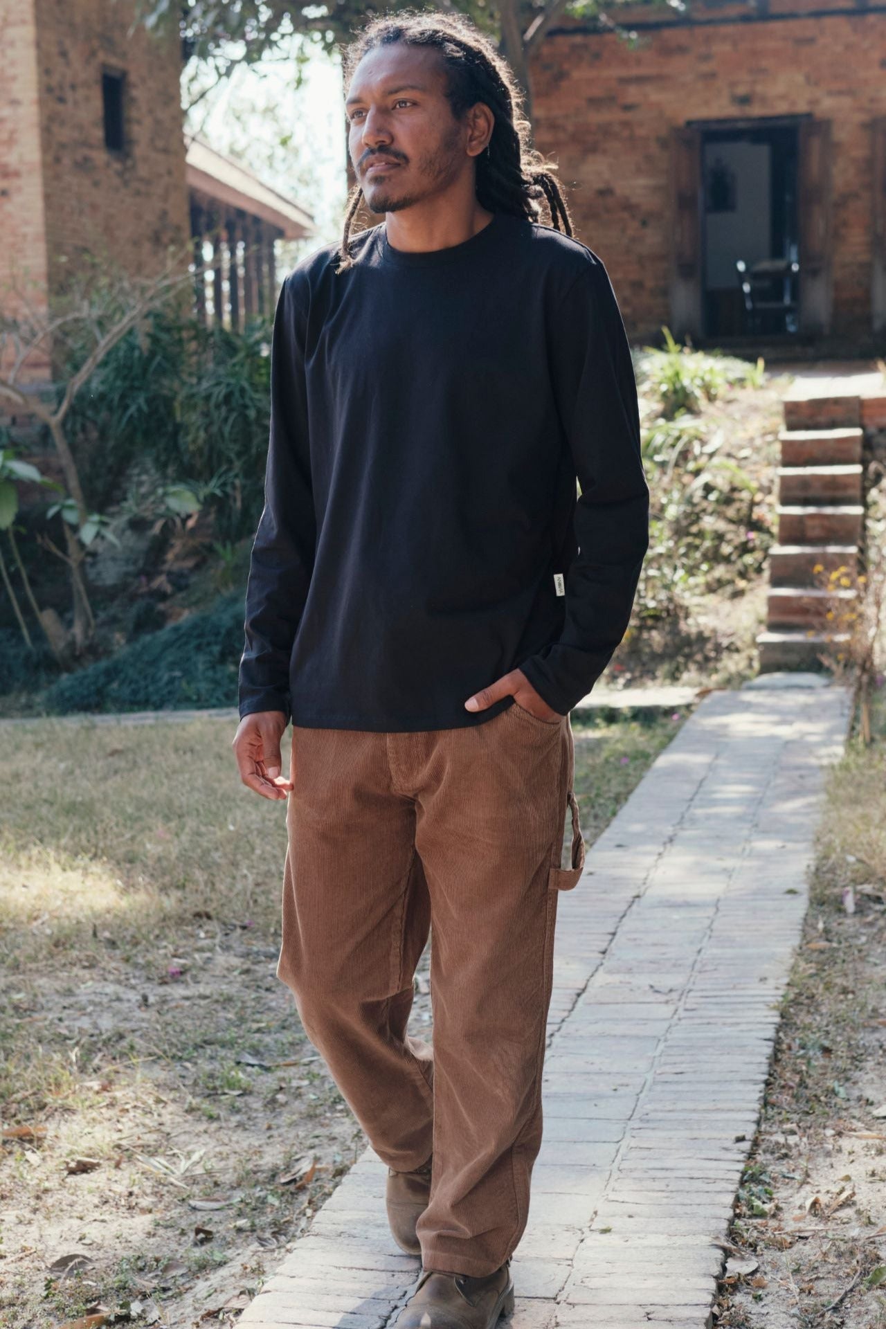 Surya Corduroy Trousers for Men made in Nepal - peanut