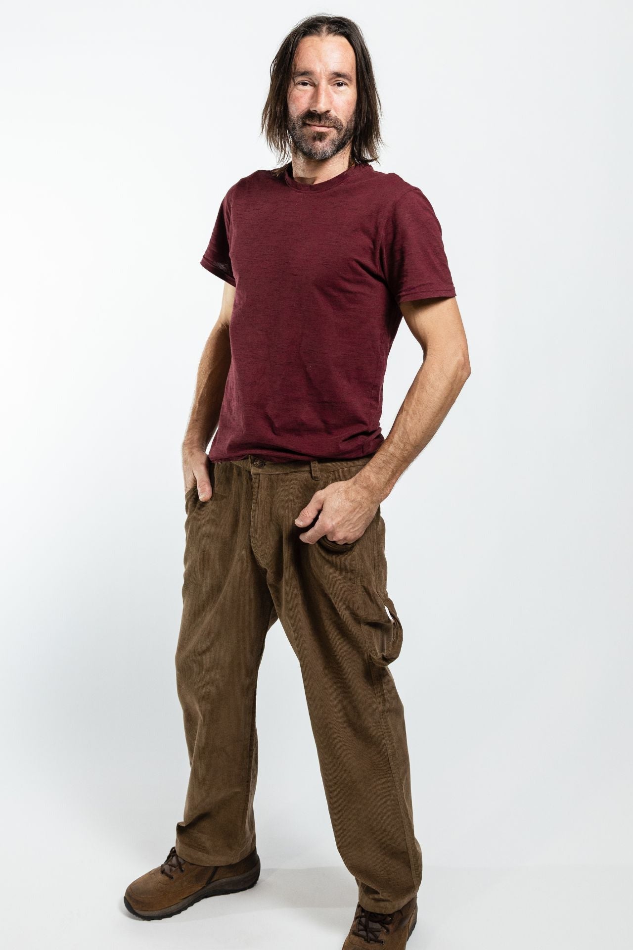 Surya Corduroy Trousers for Men made in Nepal - peanut