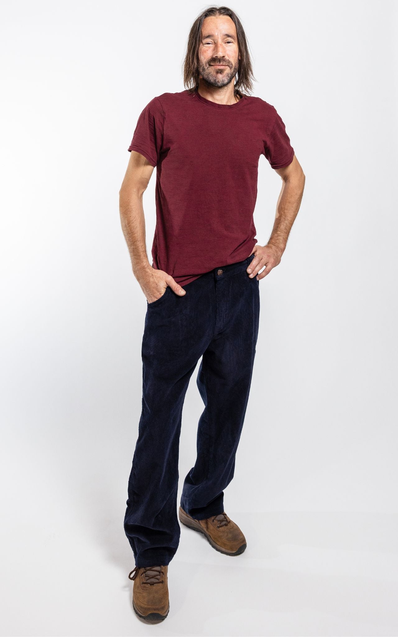Surya Corduroy Trousers for Men made in Nepal - midnight blue