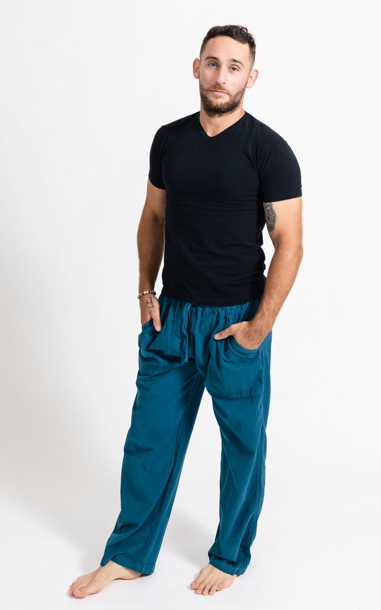 Surya Australia Cotton Jerome Pants made in Nepal - Turquoise