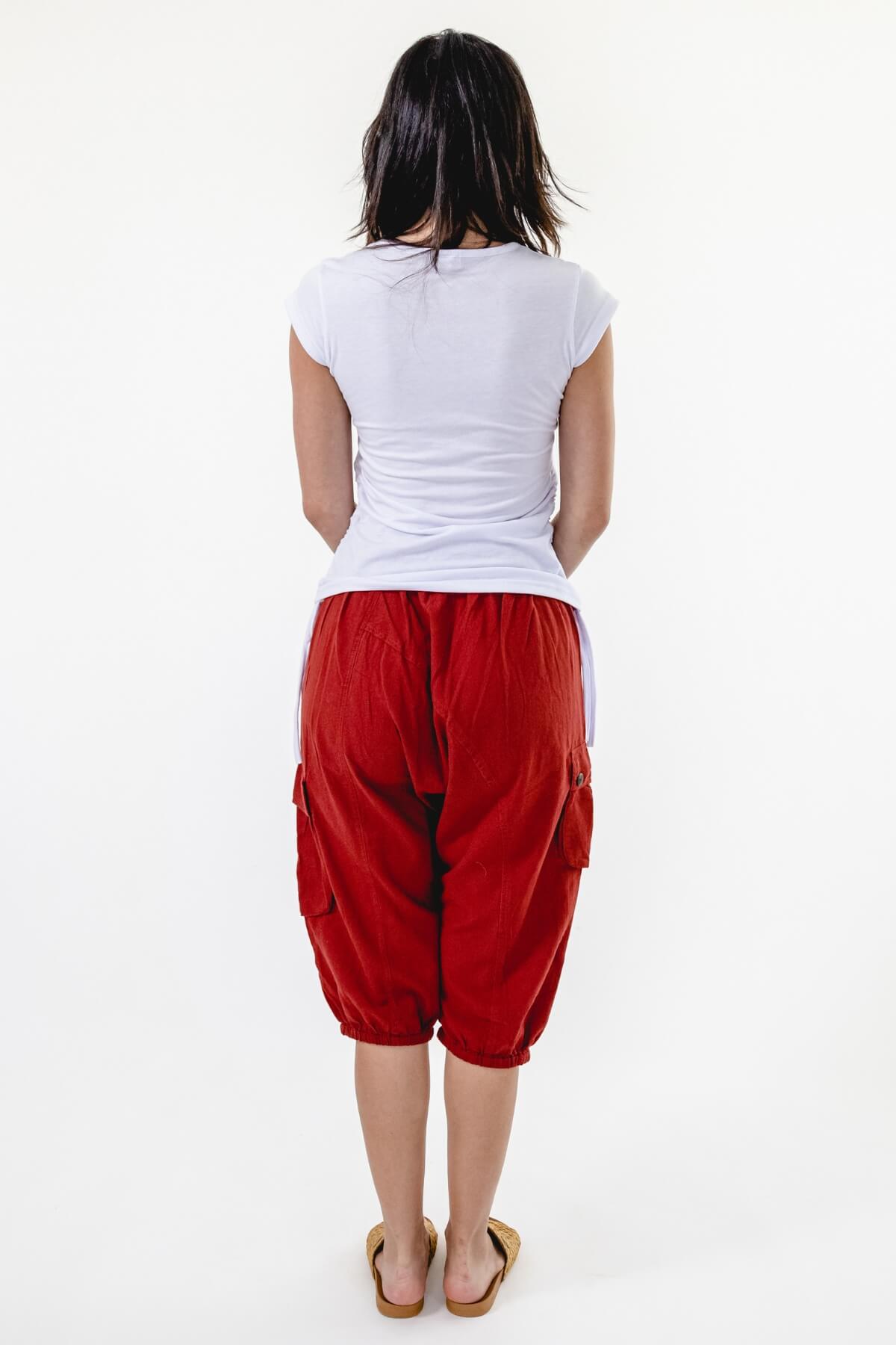 Surya Ethical Cotton Drop Crotch Shorts for Women - rear view