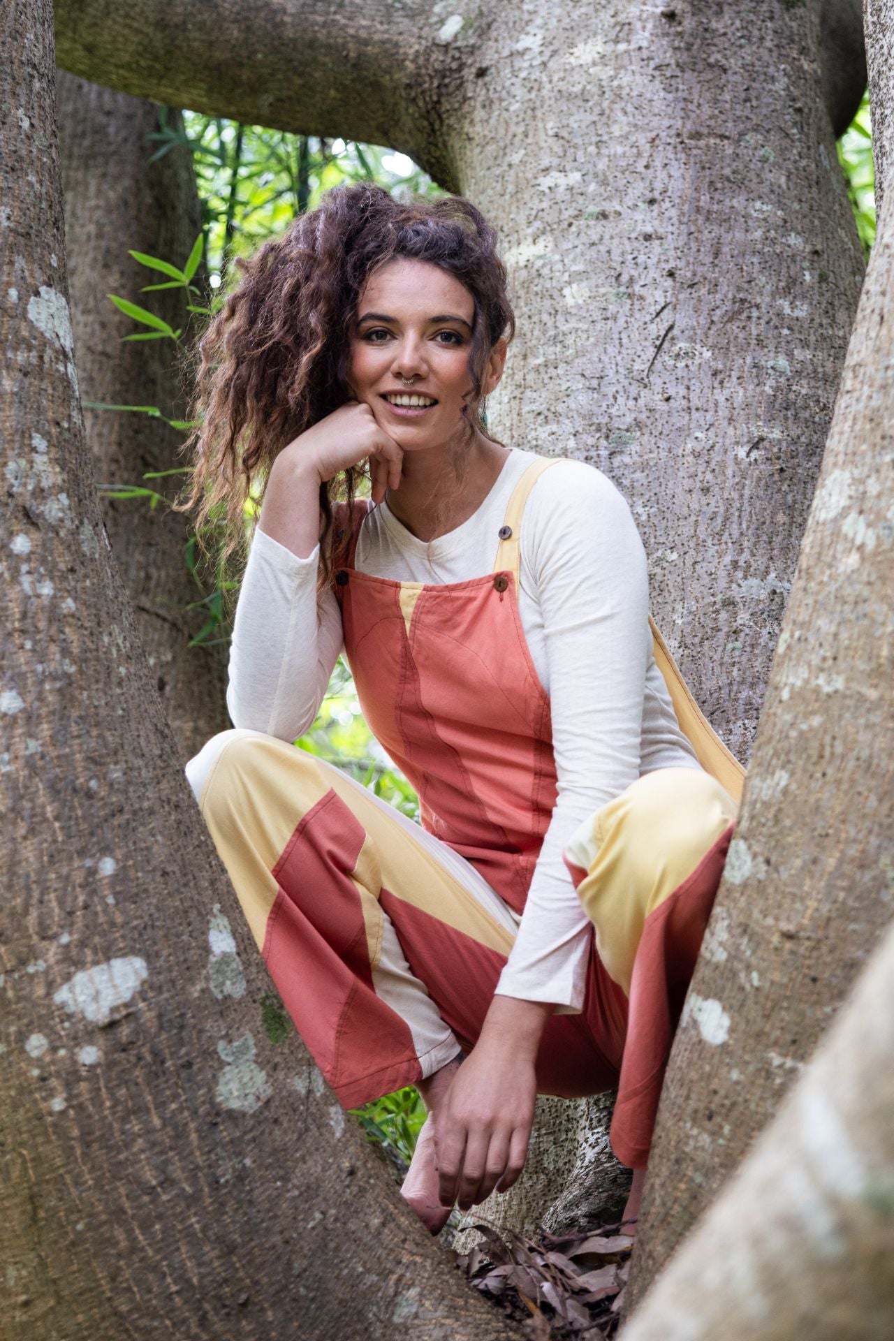 Surya Australia Ethical Cotton Freya Overalls made in Nepal - Orange