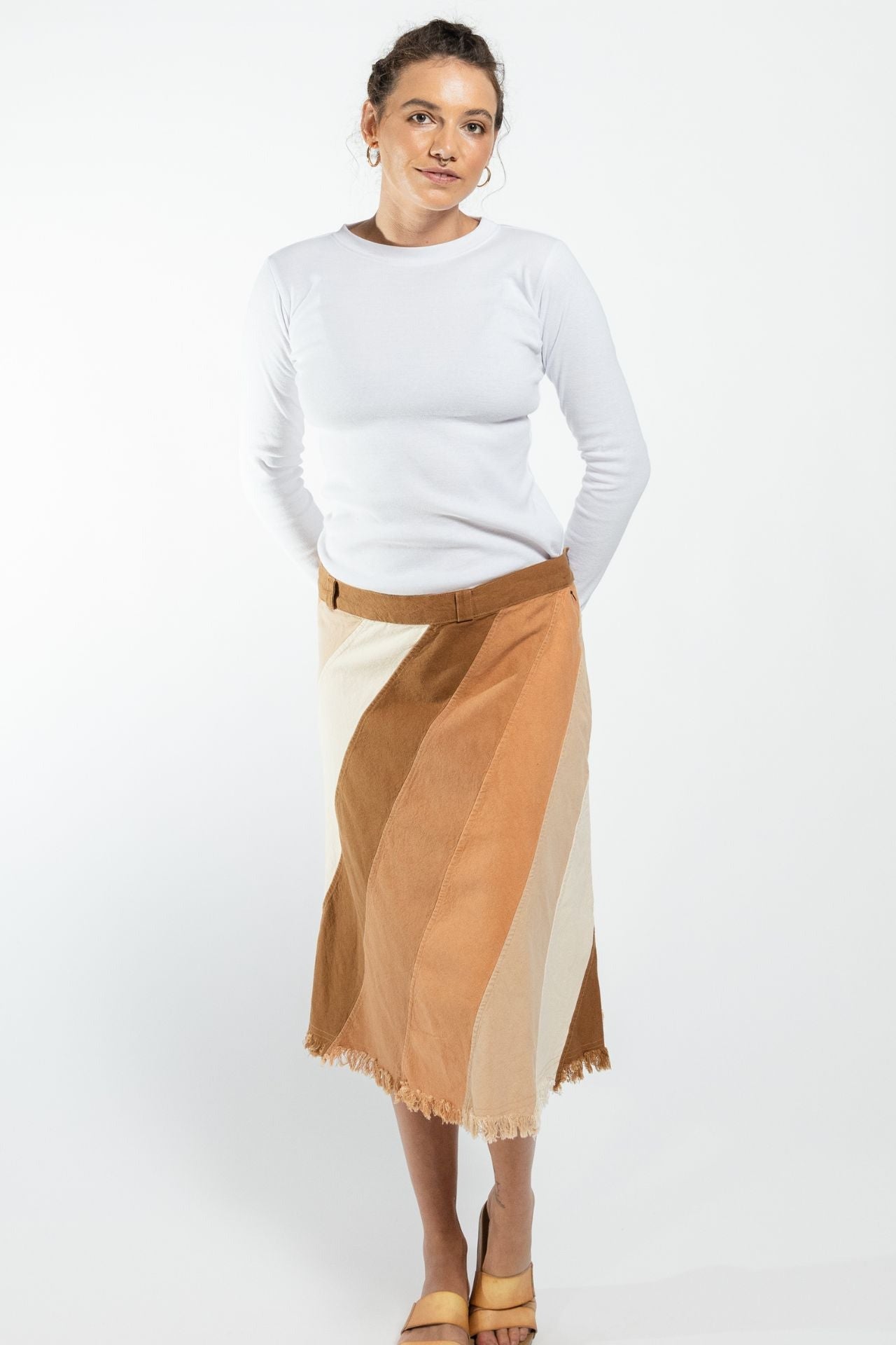 Surya Australia Cotton 'Freya' Skirt made in Nepal - Tan