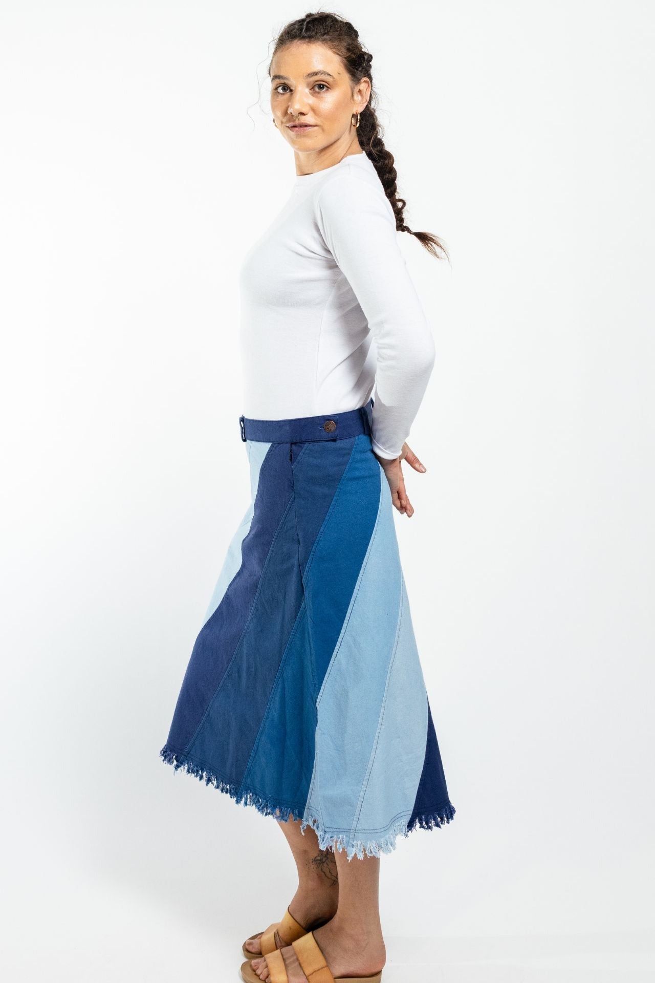 Surya Australia Cotton 'Freya' Skirt made in Nepal - Blue