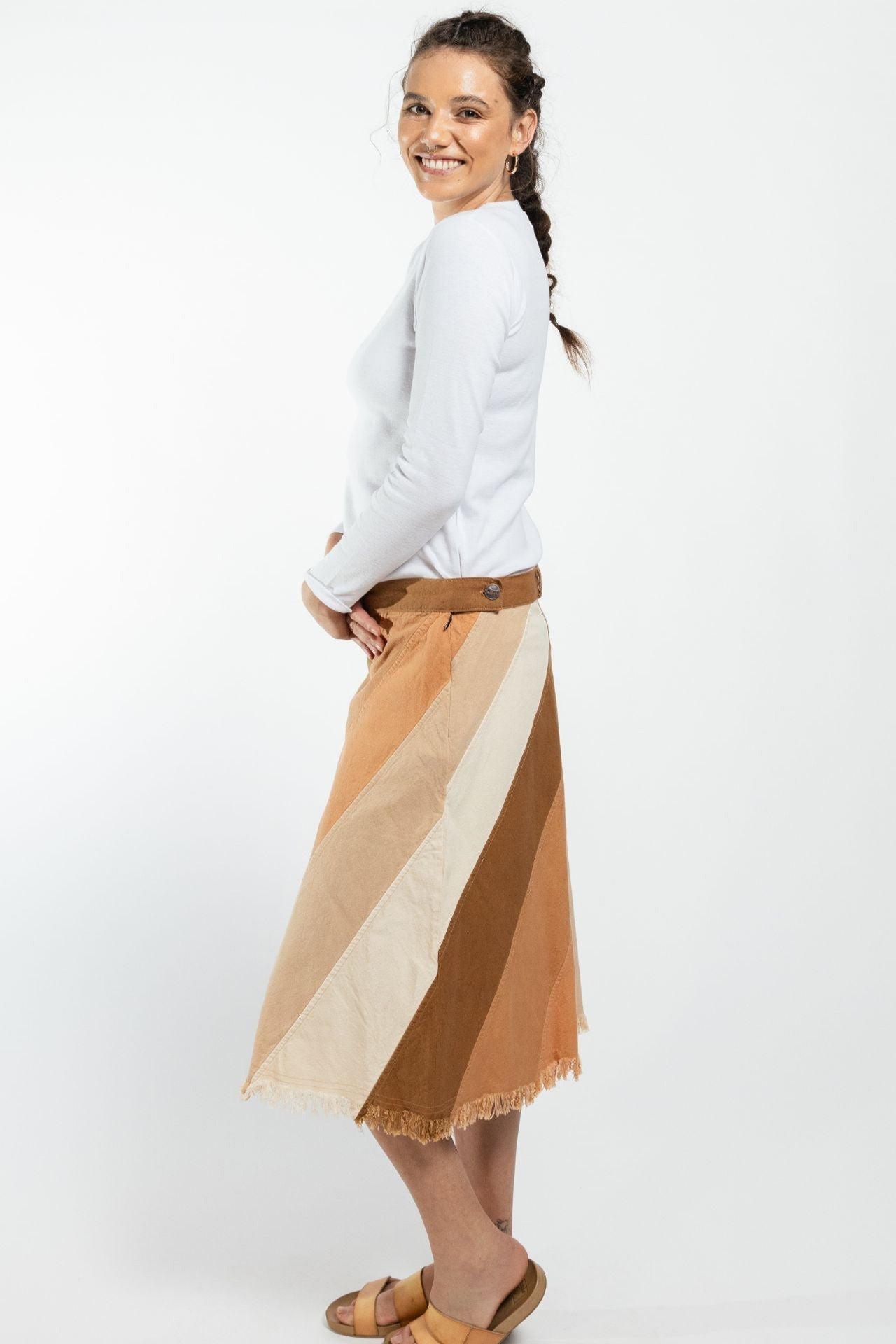 Surya Australia Cotton 'Freya' Skirt made in Nepal - Tan