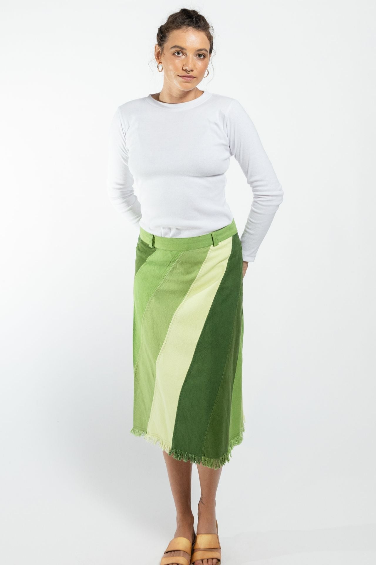 Surya Australia Cotton 'Freya' Skirt made in Nepal - Green