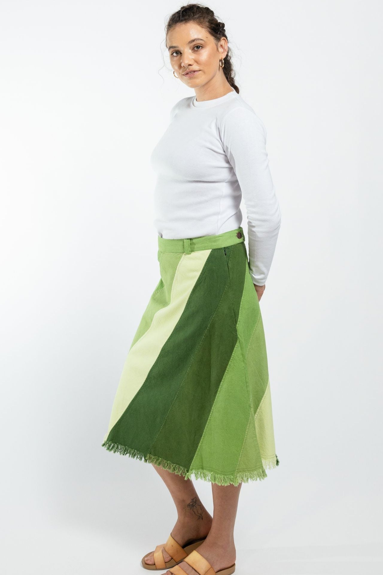 Surya Australia Cotton 'Freya' Skirt made in Nepal - Green