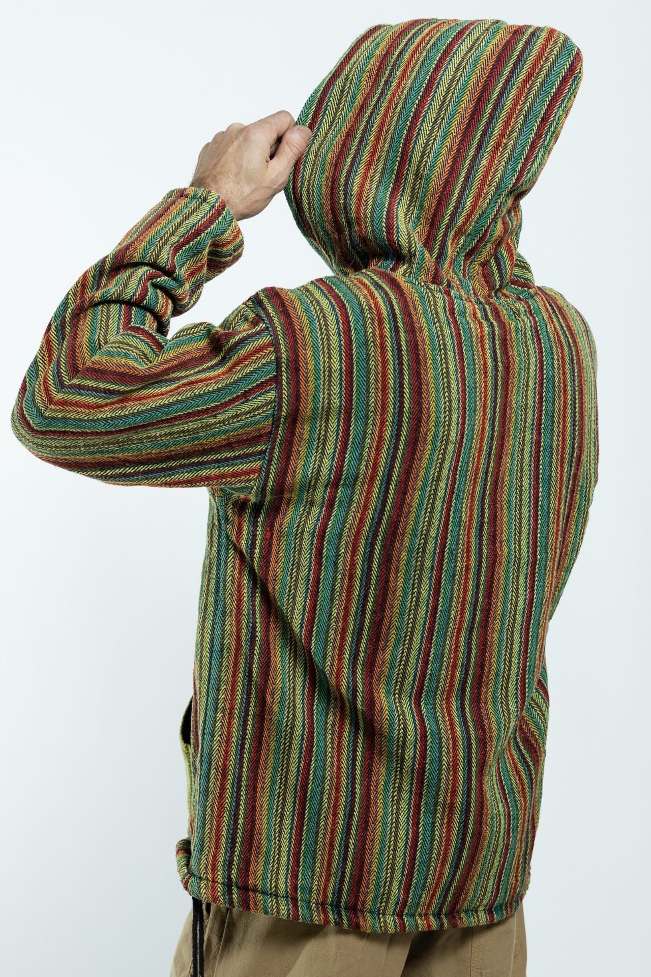 Surya Australia Ethical Cotton 'Wanderer' Hoodie for Men from Nepal - Green