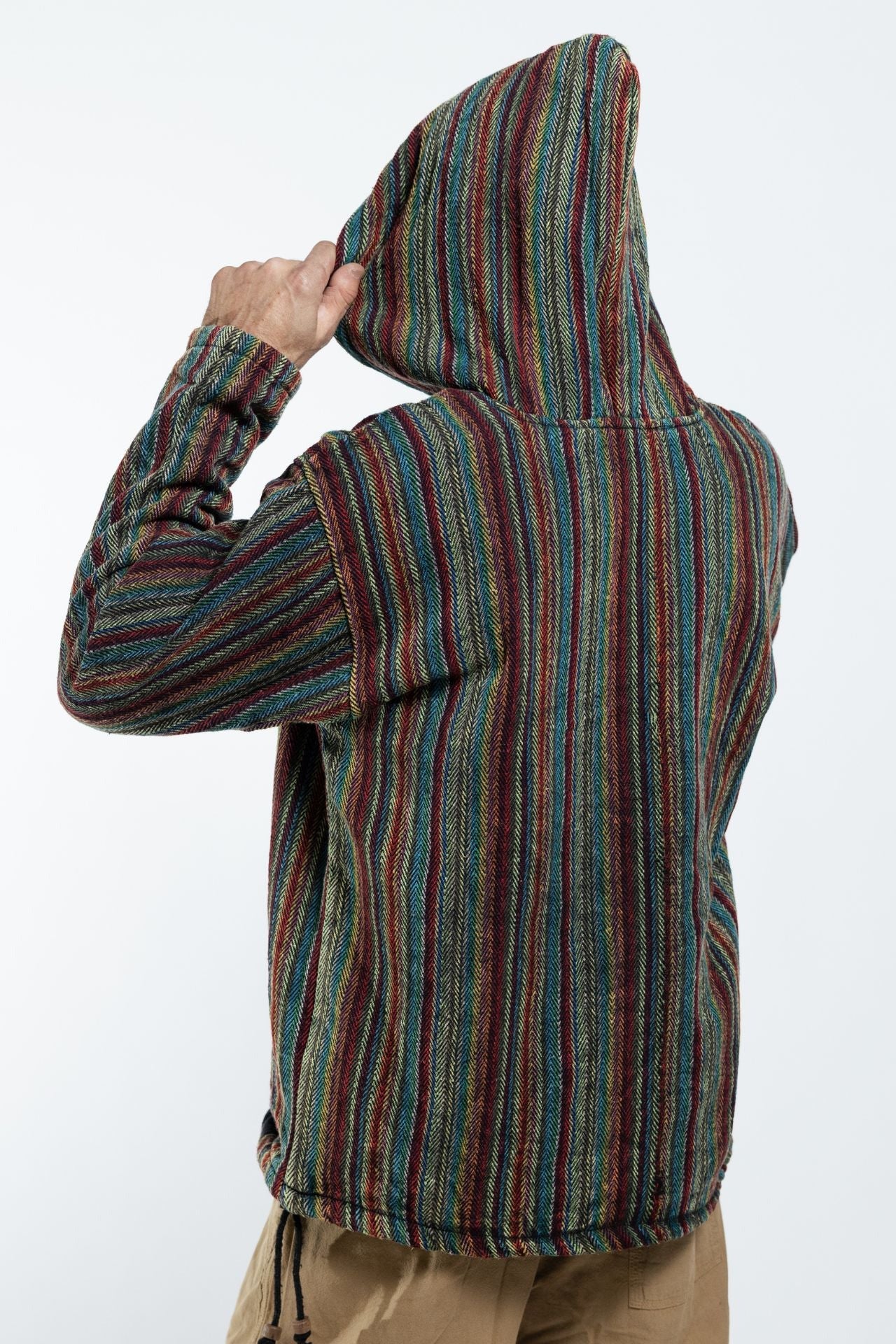 Surya Australia Ethical Cotton 'Wanderer' Hoodie for Men from Nepal - Black