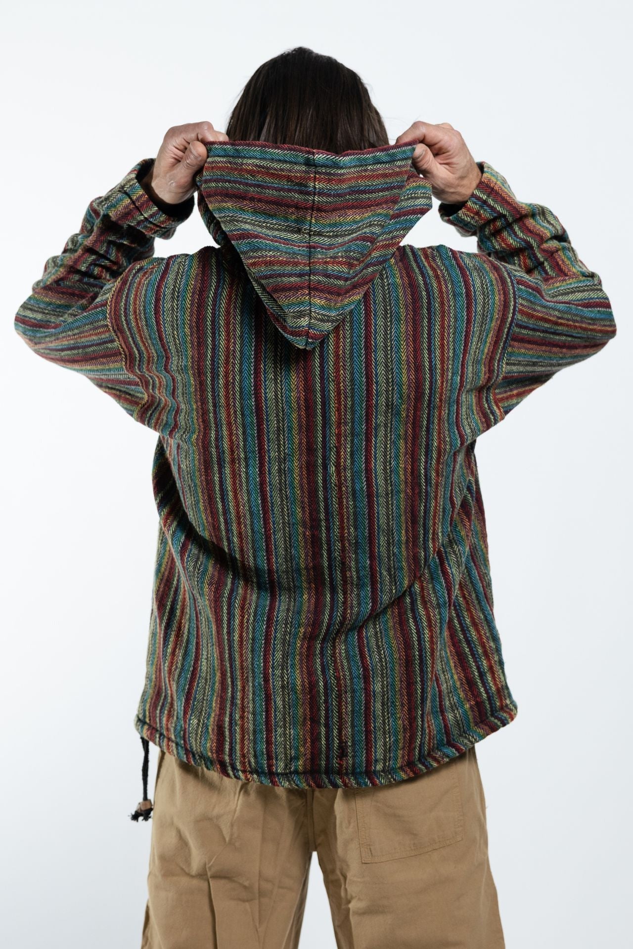 Surya Australia Ethical Cotton 'Wanderer' Hoodie for Men from Nepal - Black