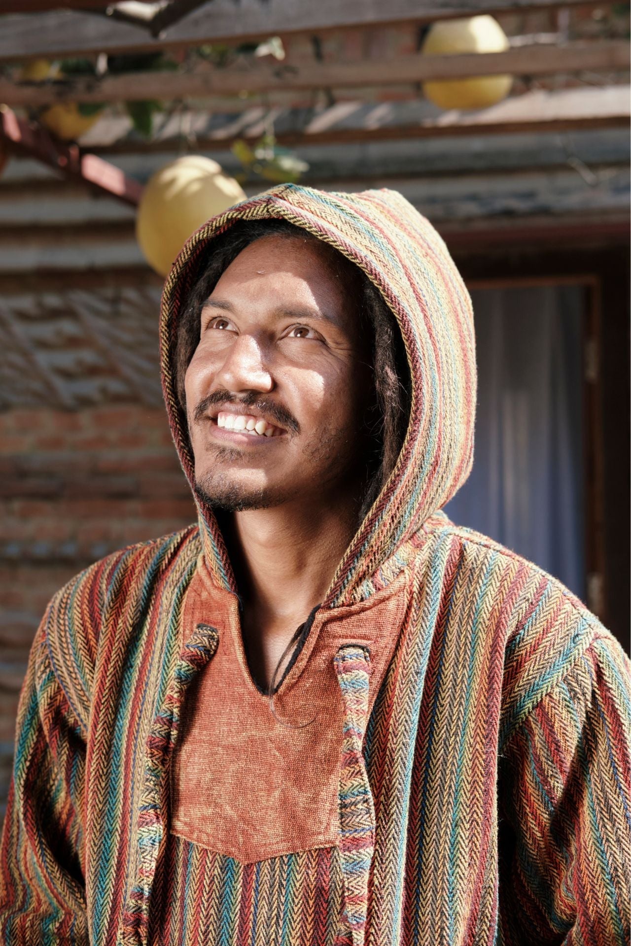 Surya Australia Ethical Cotton 'Wanderer' Hoodie for Men from Nepal - Rust