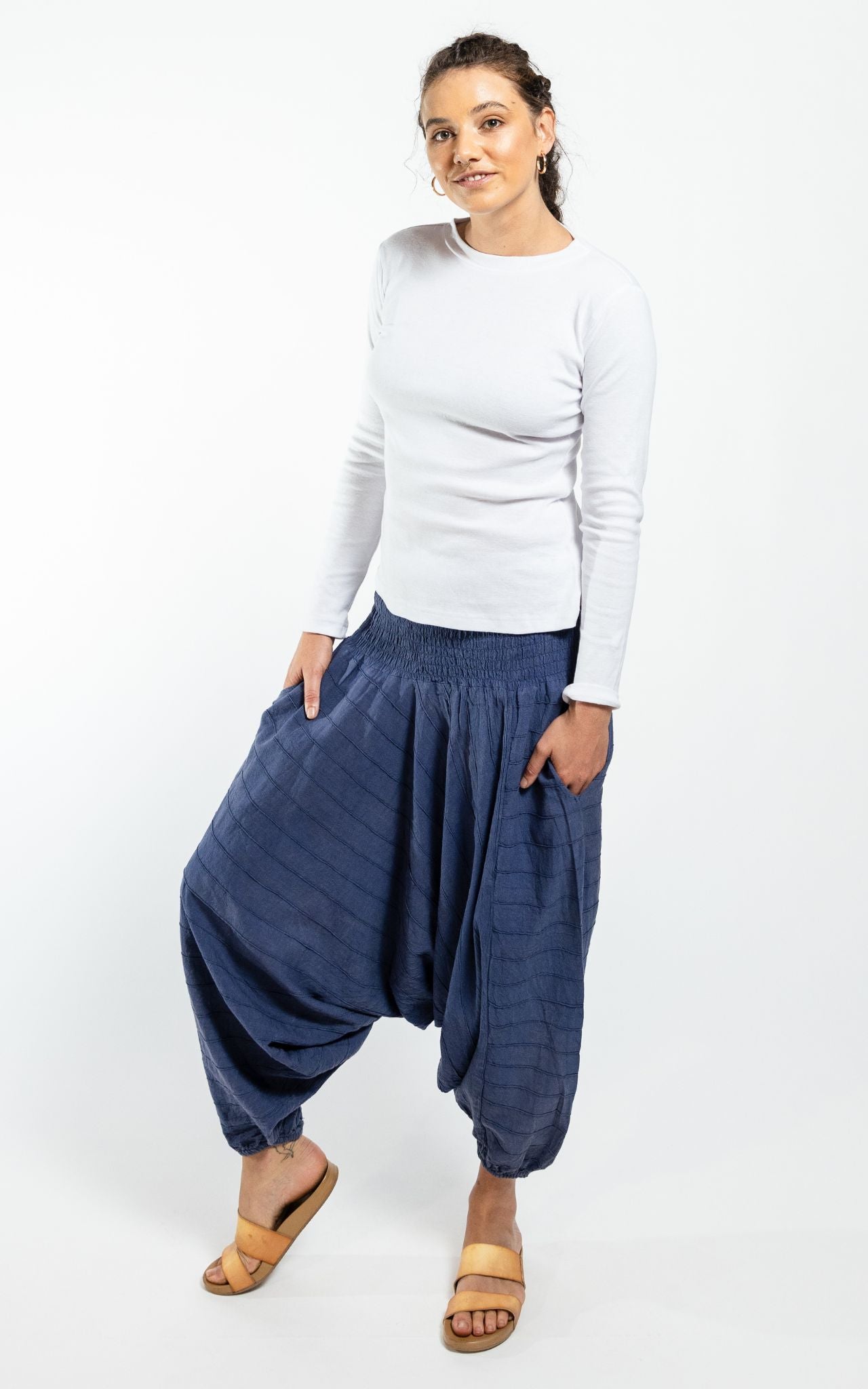 Surya Australia Low Crotch Pants made in Nepal - Blue