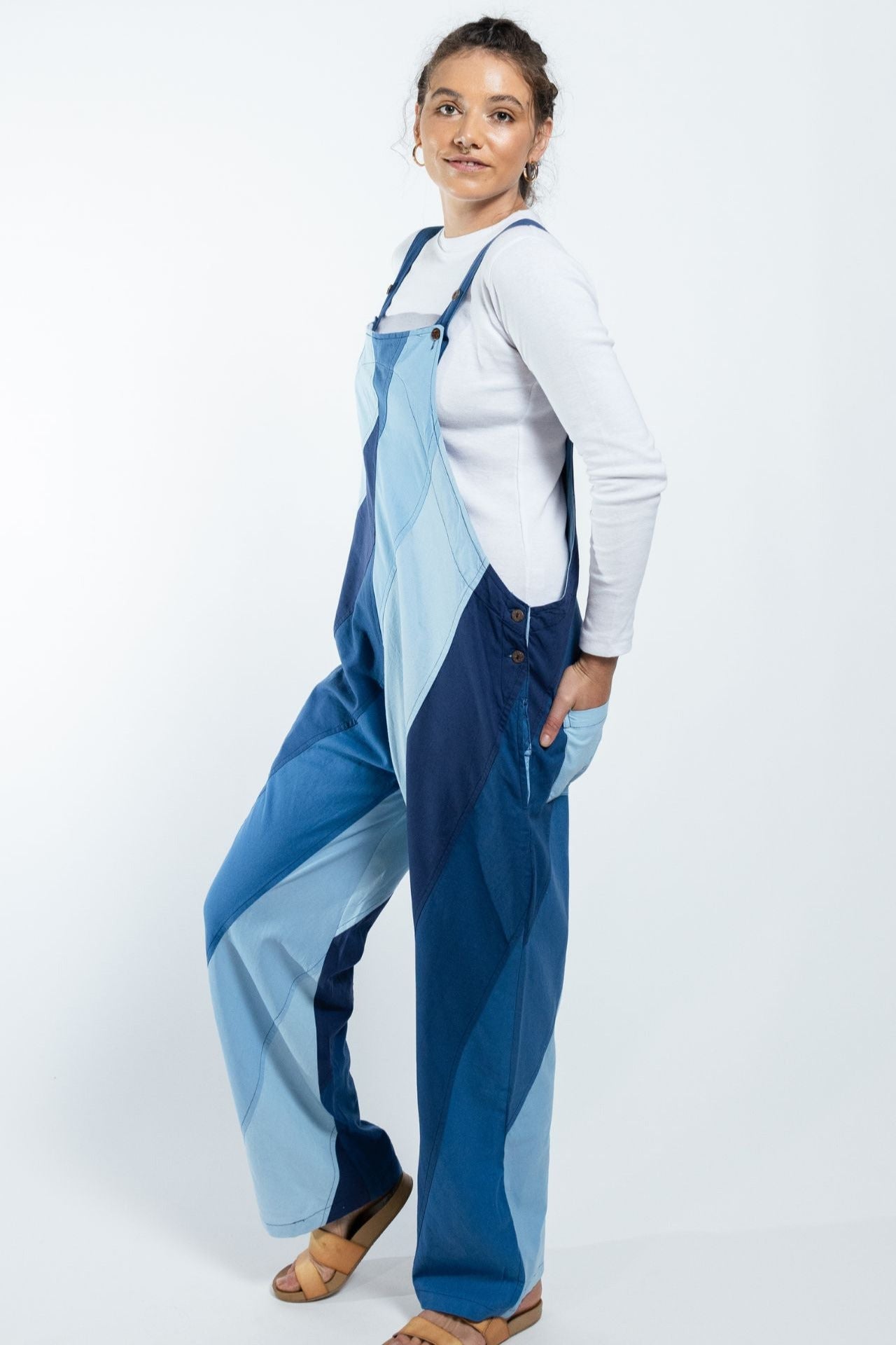 Surya Australia Ethical Cotton Freya Overalls made in Nepal - Blue