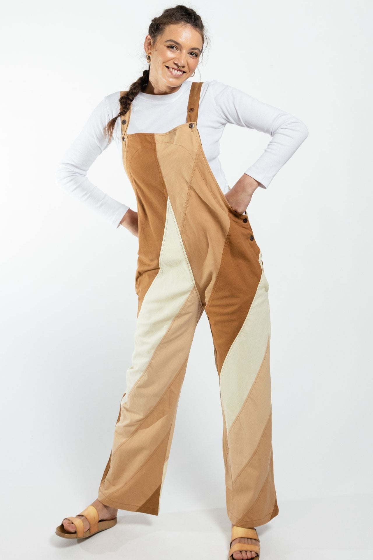 Surya Australia Ethical Cotton Freya Overalls made in Nepal - Tan