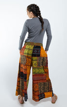 Surya Australia Ethical Cotton Palazzo Patch 'Asher' Pants made in Nepal - Turmeric