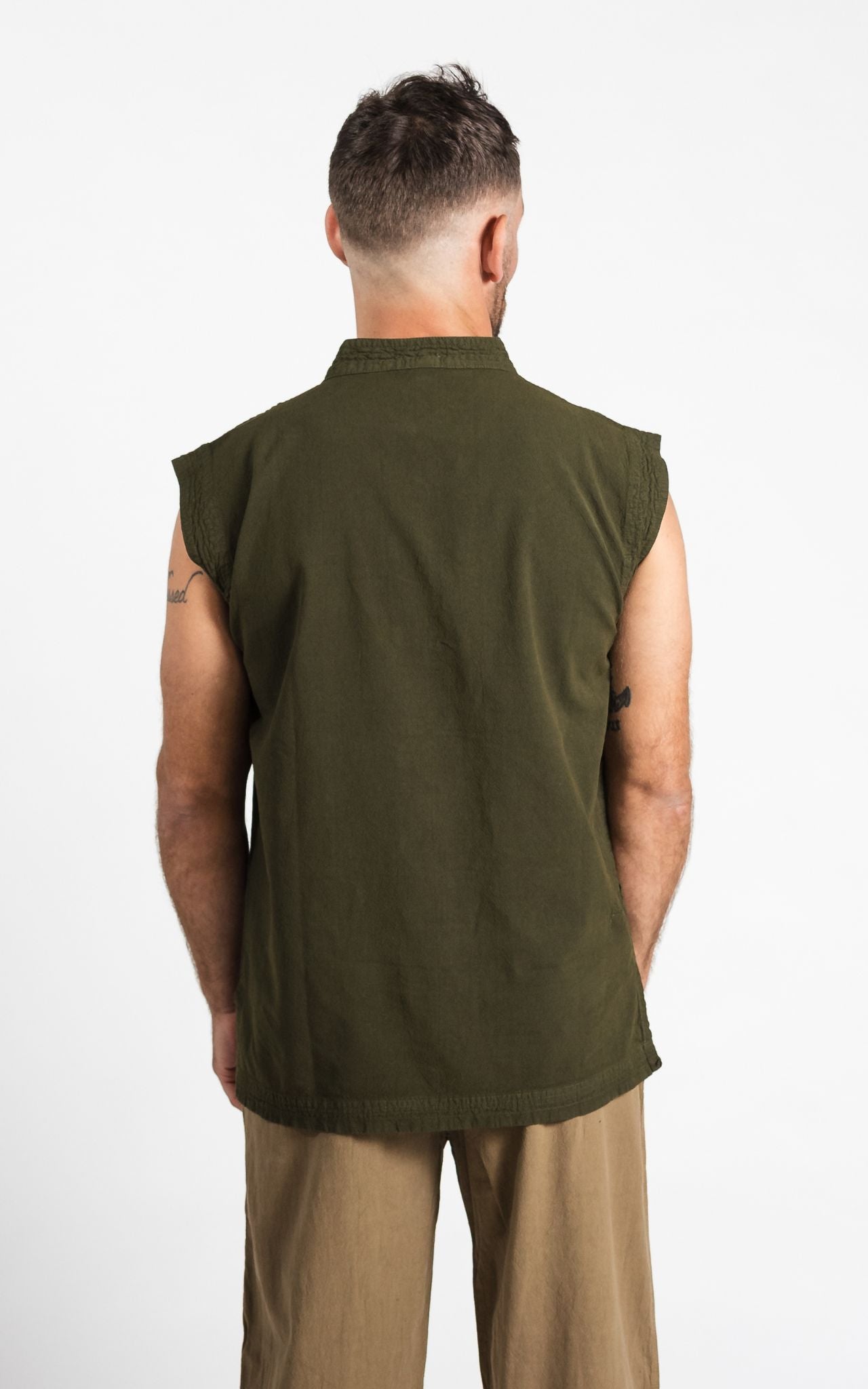 Surya Australia Ethical Cotton 'Lhasa' Shirt for men made in Nepal - Green