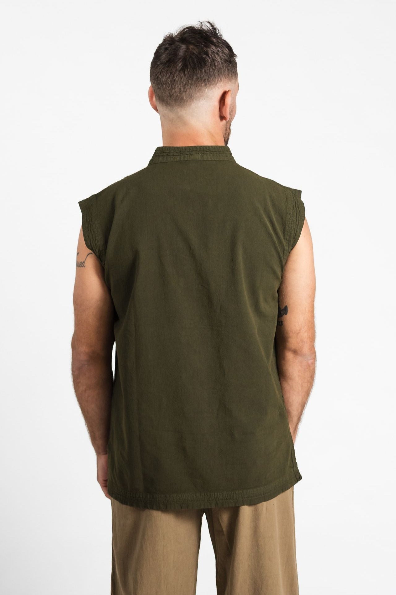 Surya Australia Ethical Cotton 'Lhasa' Shirt for men made in Nepal - Green