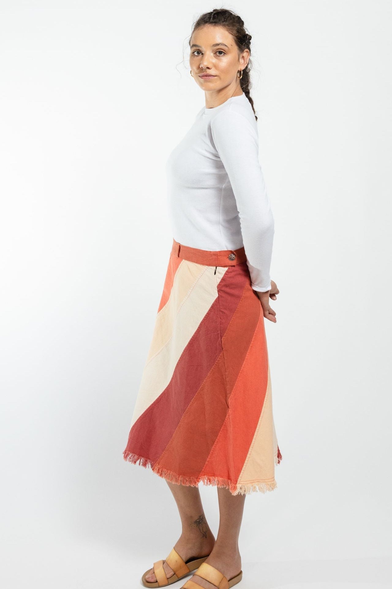 Surya Australia Cotton 'Freya' Skirt made in Nepal - Burnt Orange