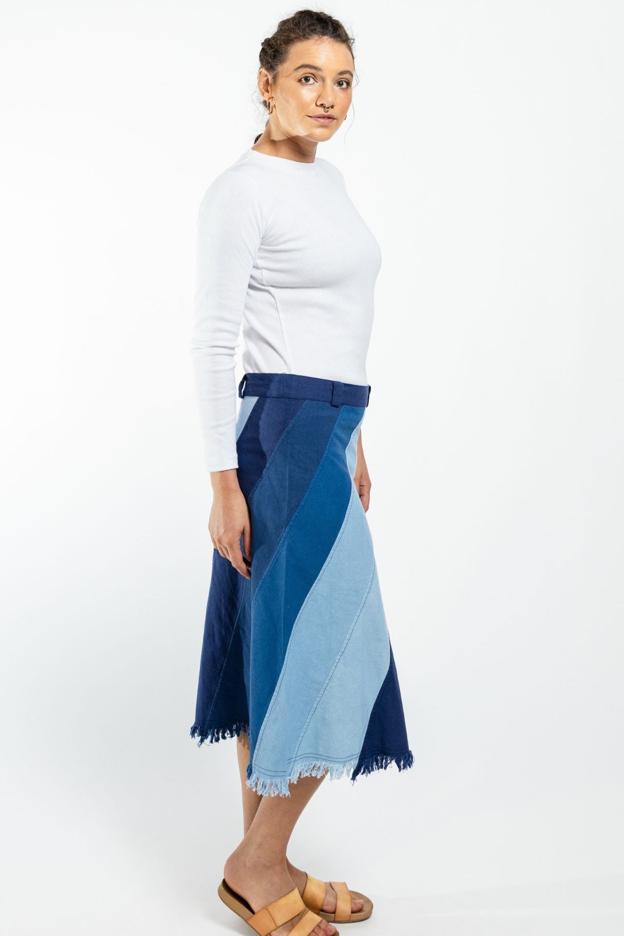 Surya Australia Cotton 'Freya' Skirt made in Nepal - Blue