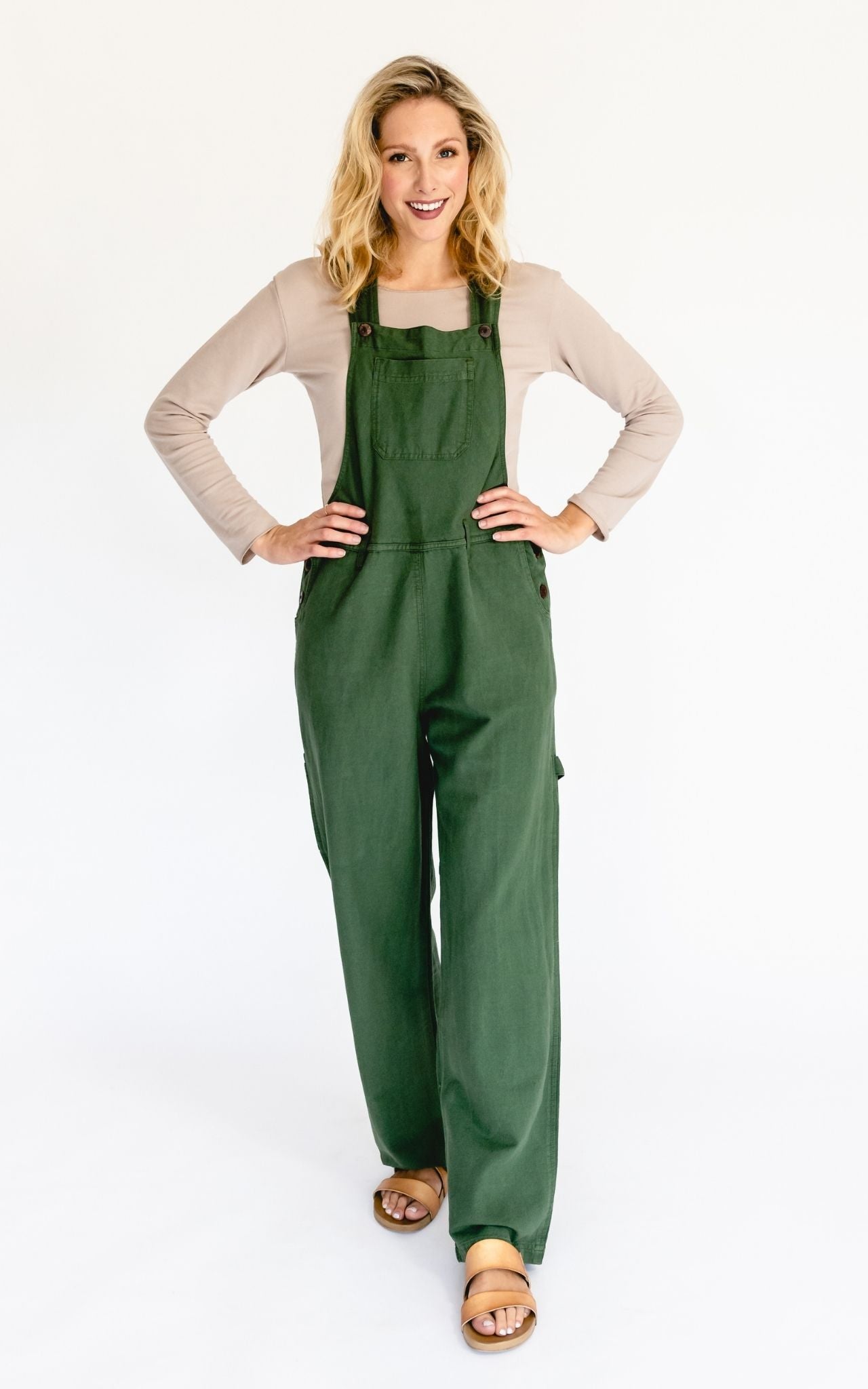Surya Australia Ethical Cotton Straight Leg Overalls (Dungarees) from Nepal - Green