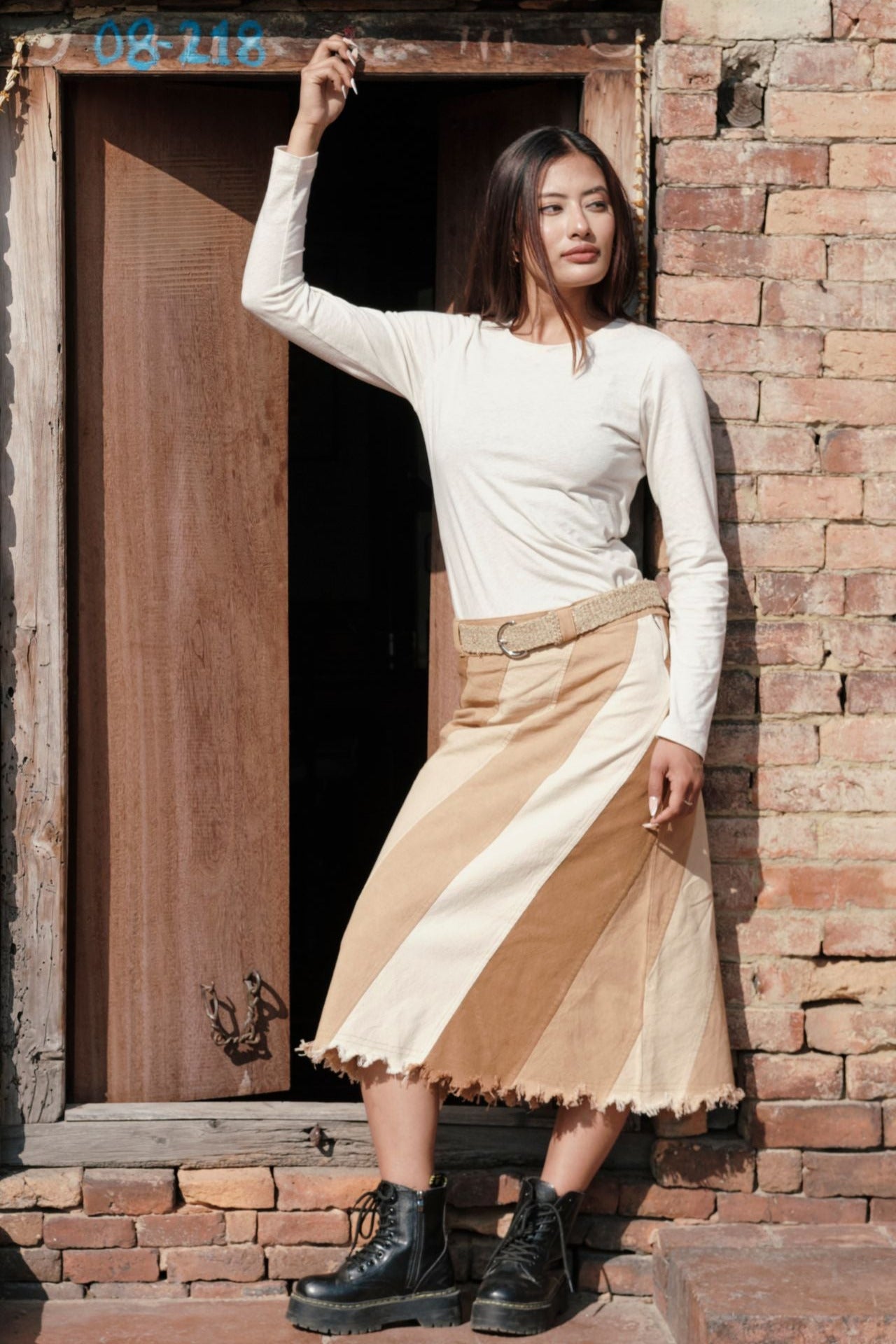 Surya Australia Cotton 'Freya' Skirt made in Nepal - Tan