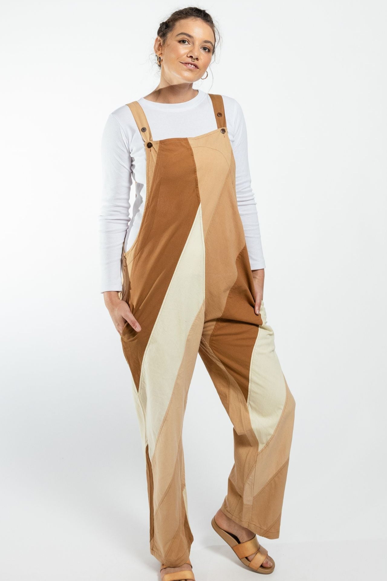 Surya Australia Ethical Cotton Freya Overalls made in Nepal - Tan