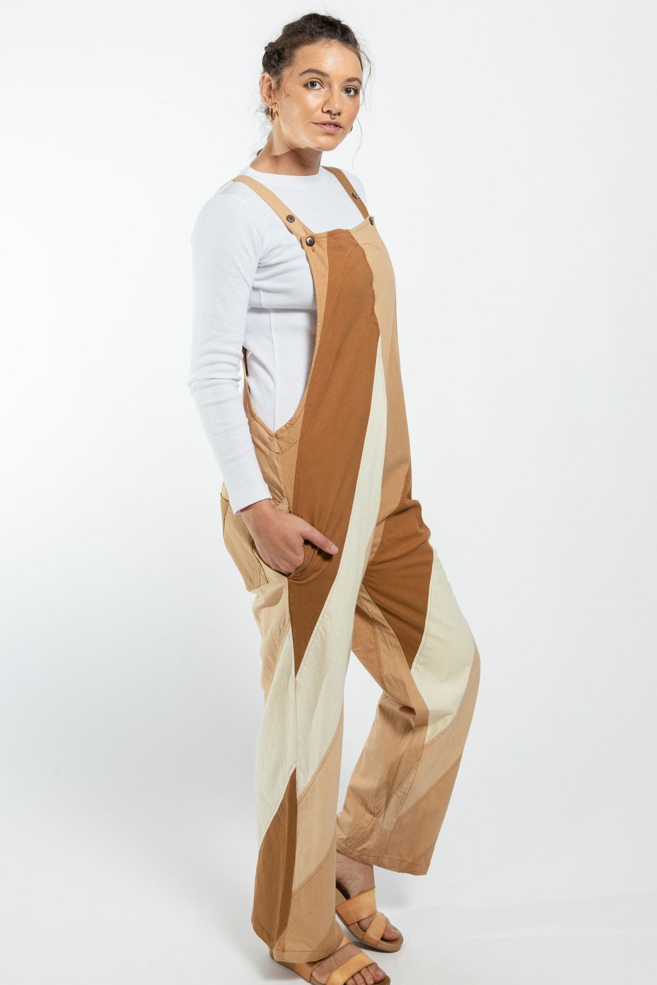 Surya Australia Ethical Cotton Freya Overalls made in Nepal - Tan