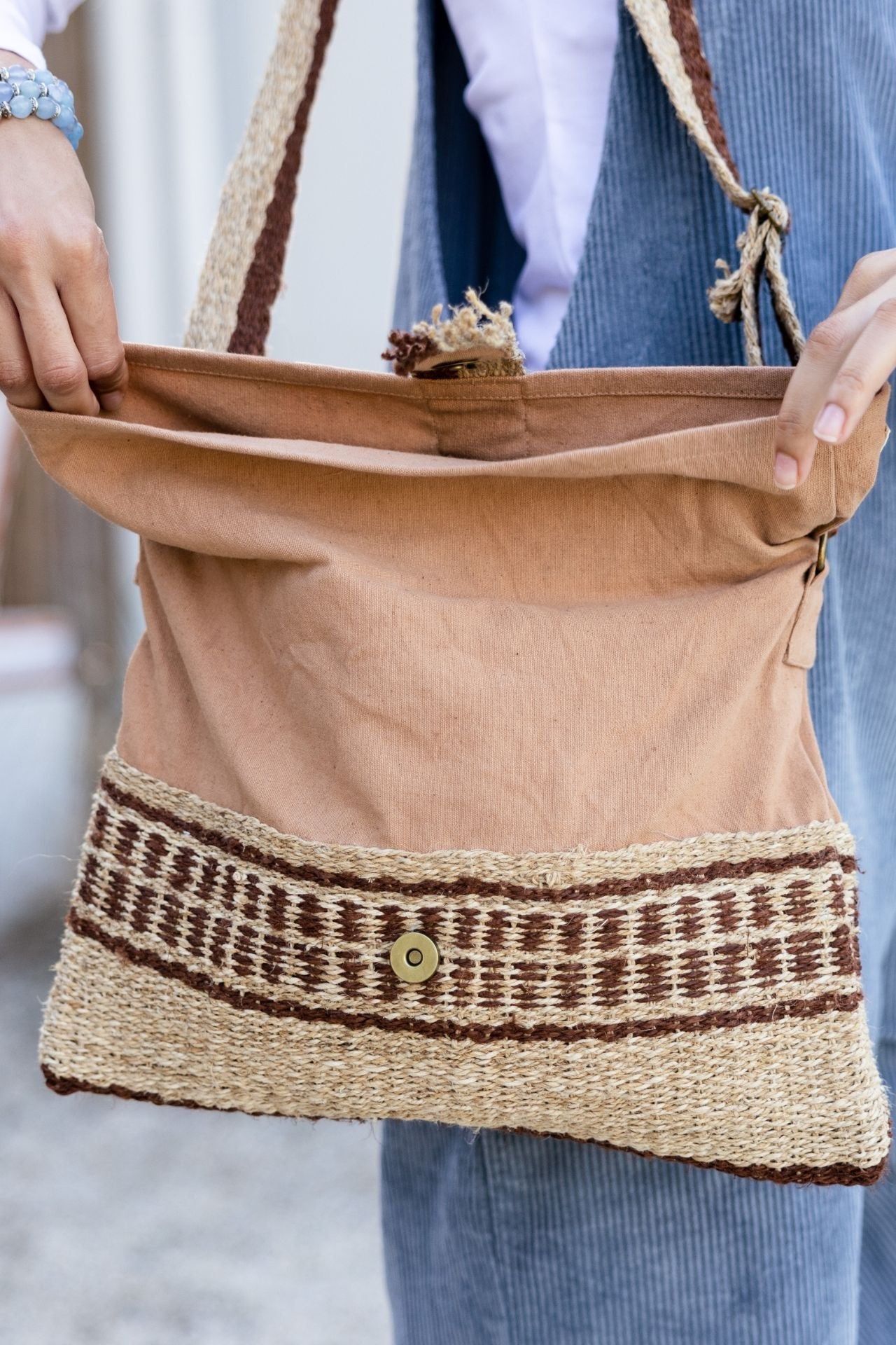 Surya Organic Hemp Satchel Bag made in Nepal