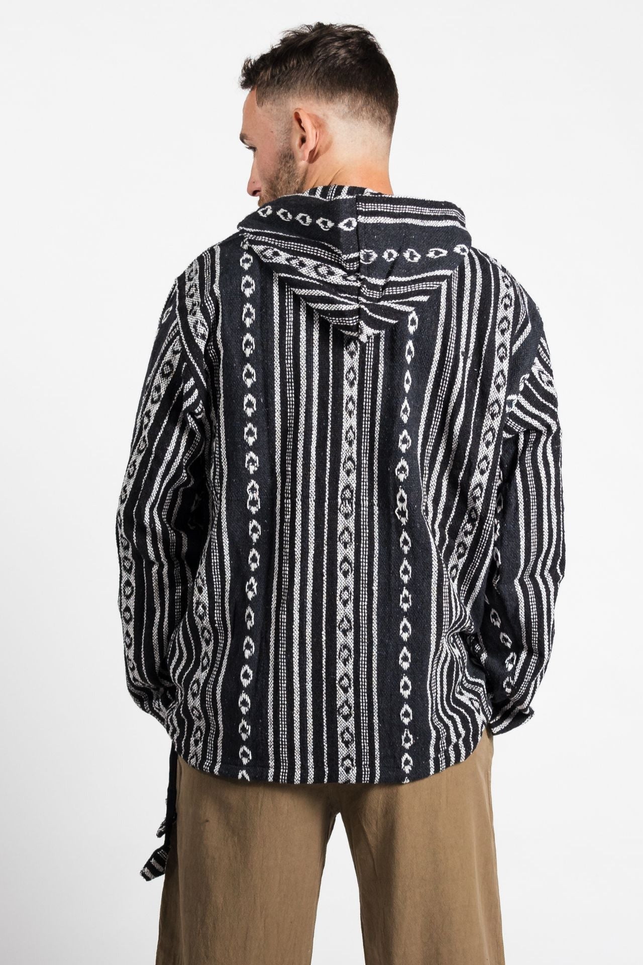 Surya Australia Woven Cotton Hoodie from Nepal - Black