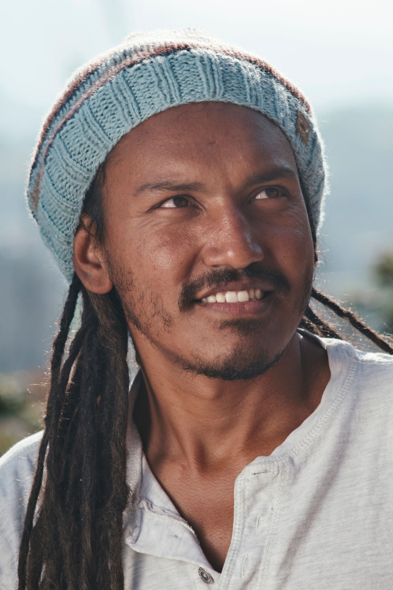 Surya Australia Merino Wool Slouch Beanie for Men from Nepal - Blue