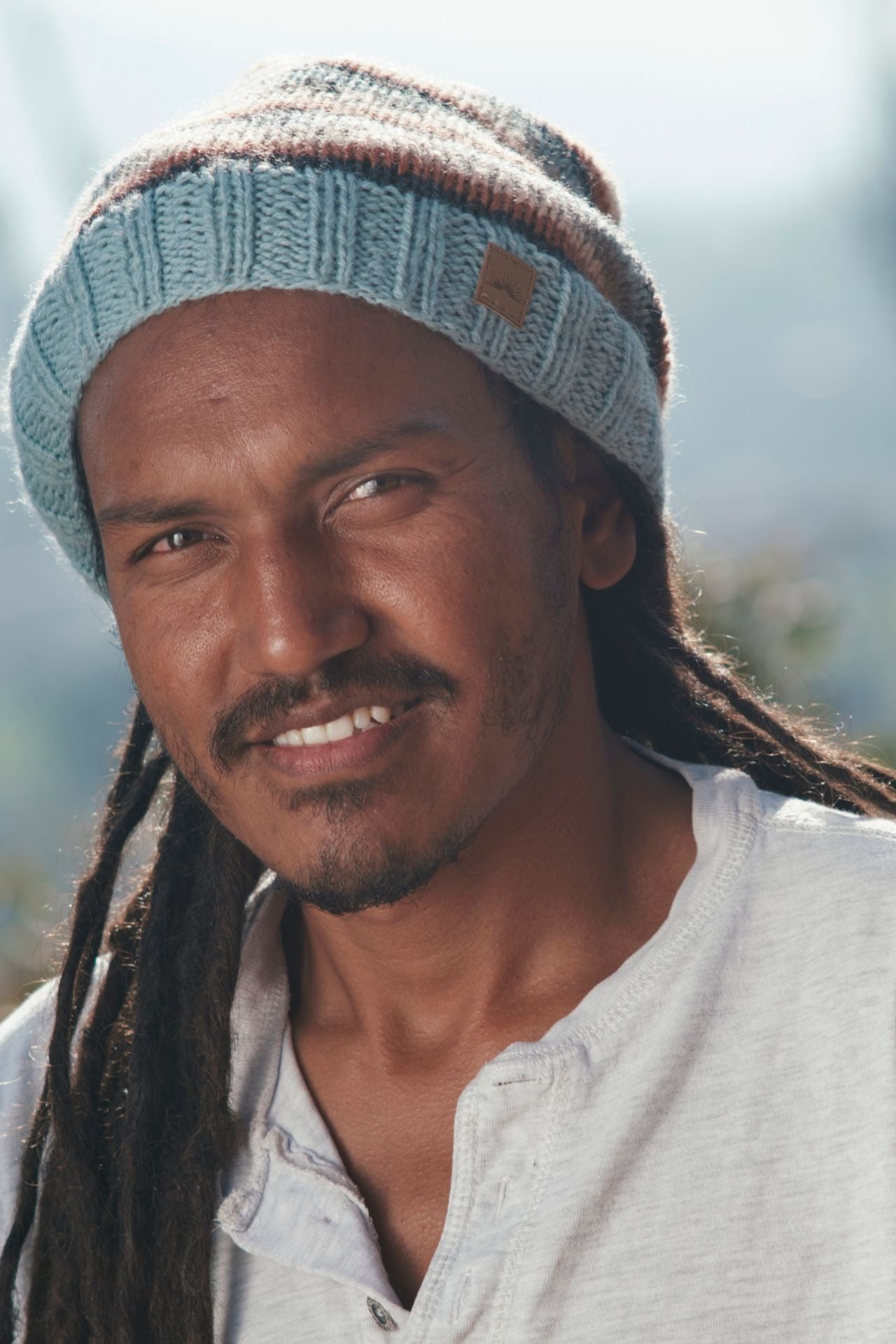 Surya Australia Merino Wool Slouch Beanie for Men from Nepal - Blue