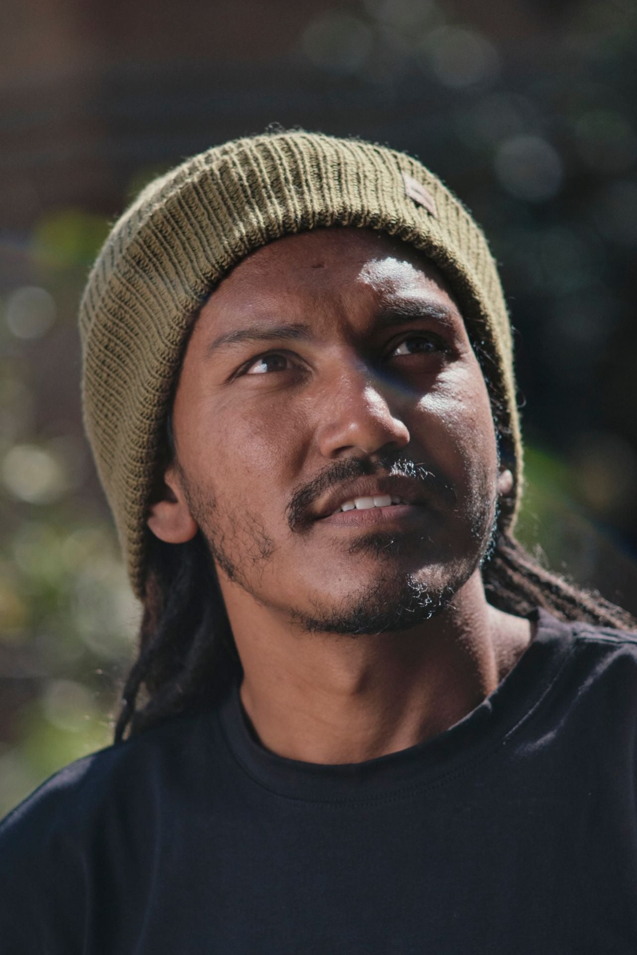 Surya Australia Merino Wool 'Fisherman' Beanie for men made in Nepal - army green