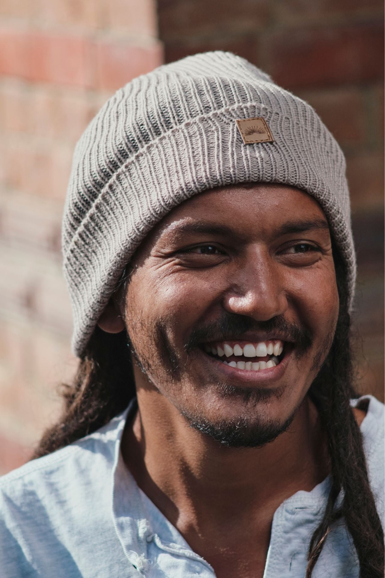 Surya Australia Merino Wool 'Fisherman' Beanie for men made in Nepal - light grey