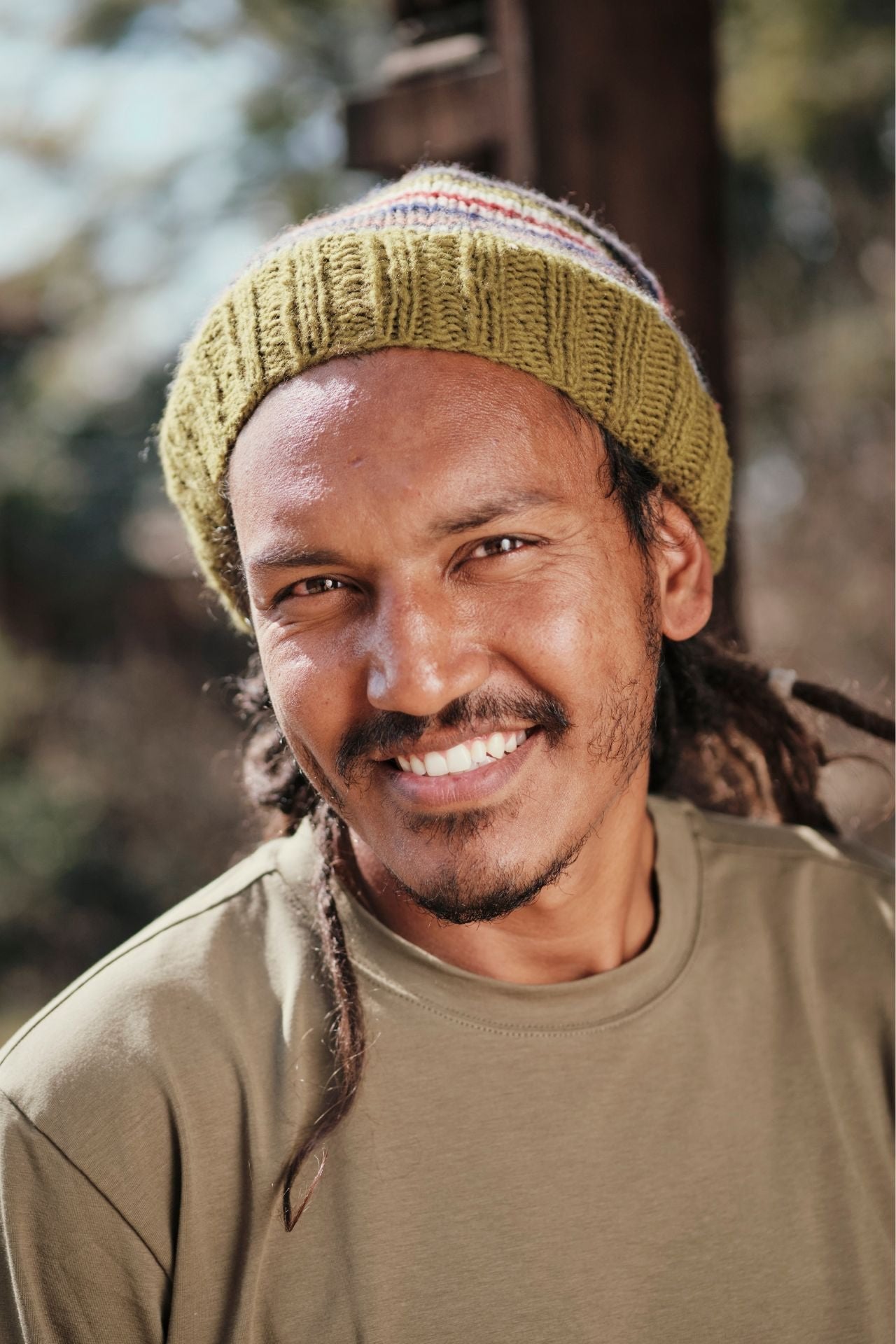 Surya Australia Merino Wool Slouch Beanie for Men from Nepal - Green