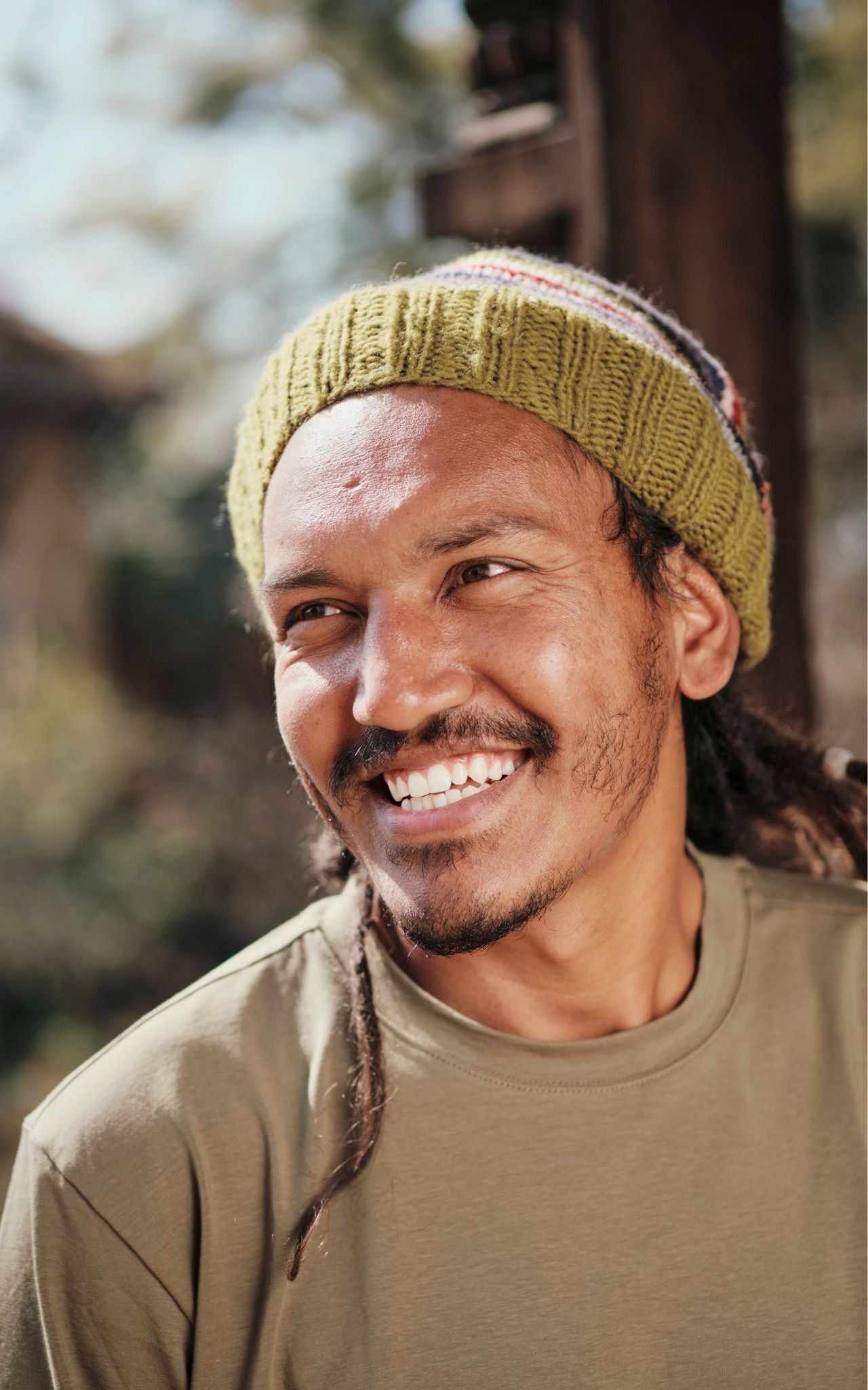 Surya Australia Merino Wool Slouch Beanie for Men from Nepal - Green