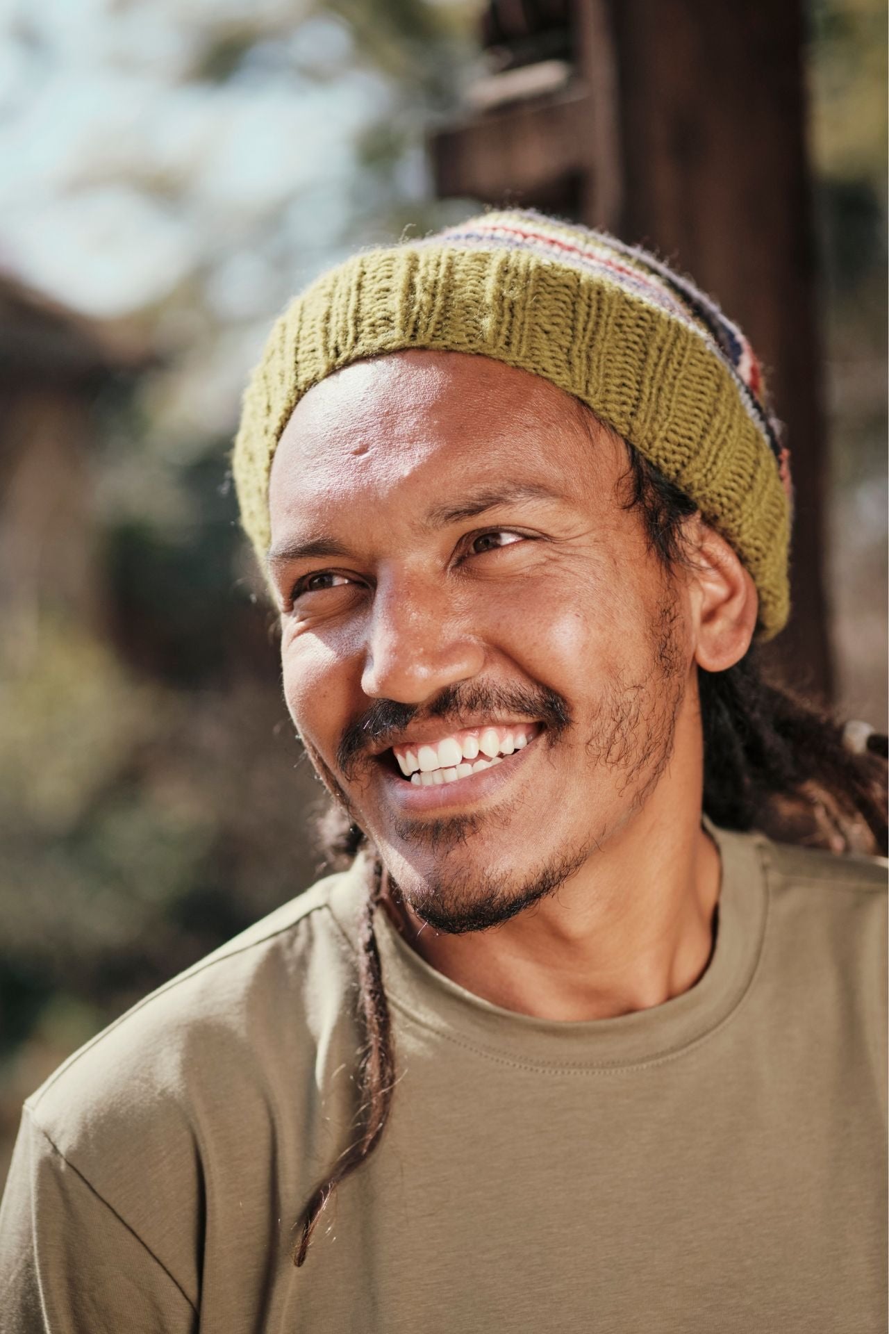 Surya Australia Merino Wool Slouch Beanie for Men from Nepal - Green