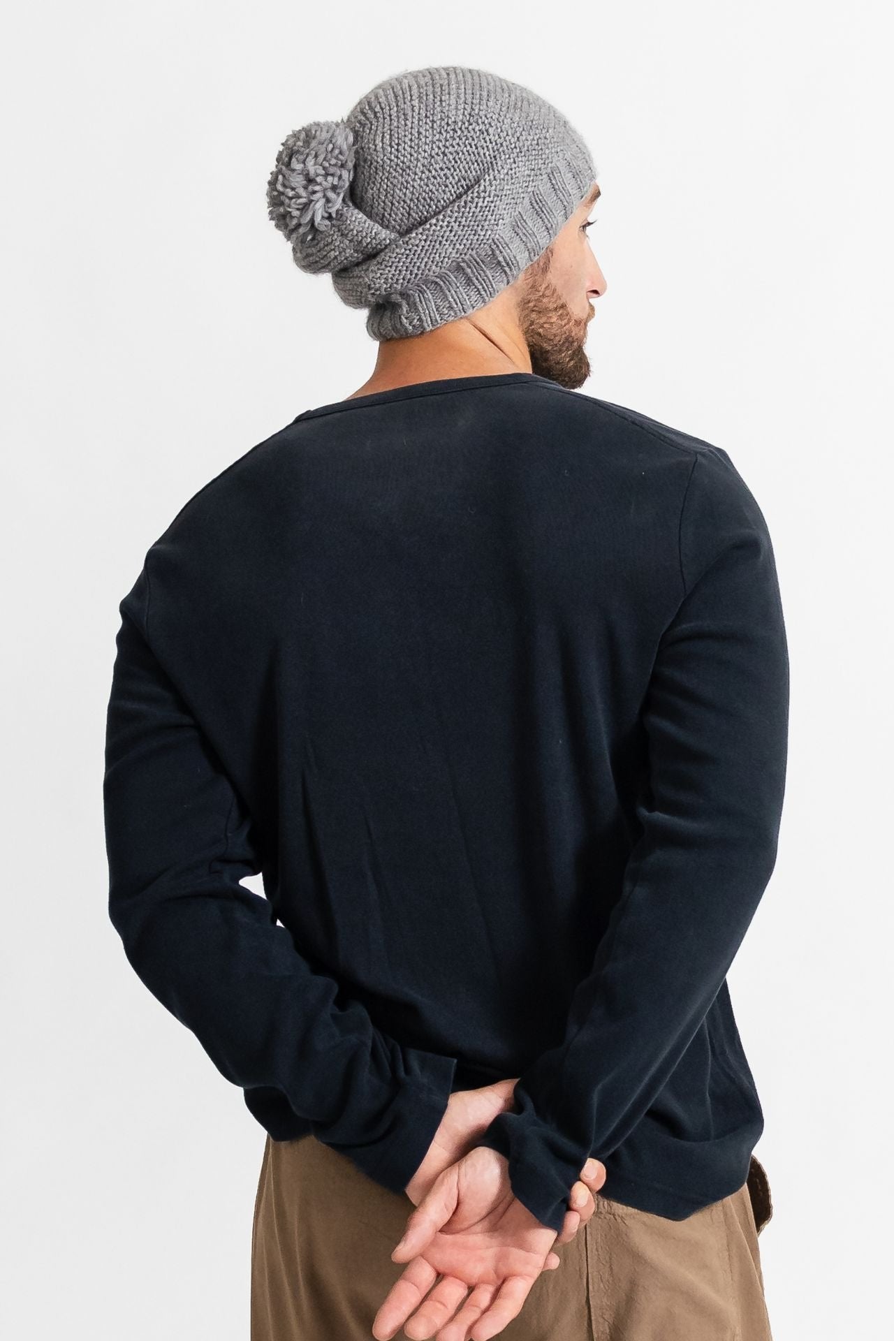 Surya Australia Mulesing Free merino Wool Beanie for men from Nepal - Dusty Grey