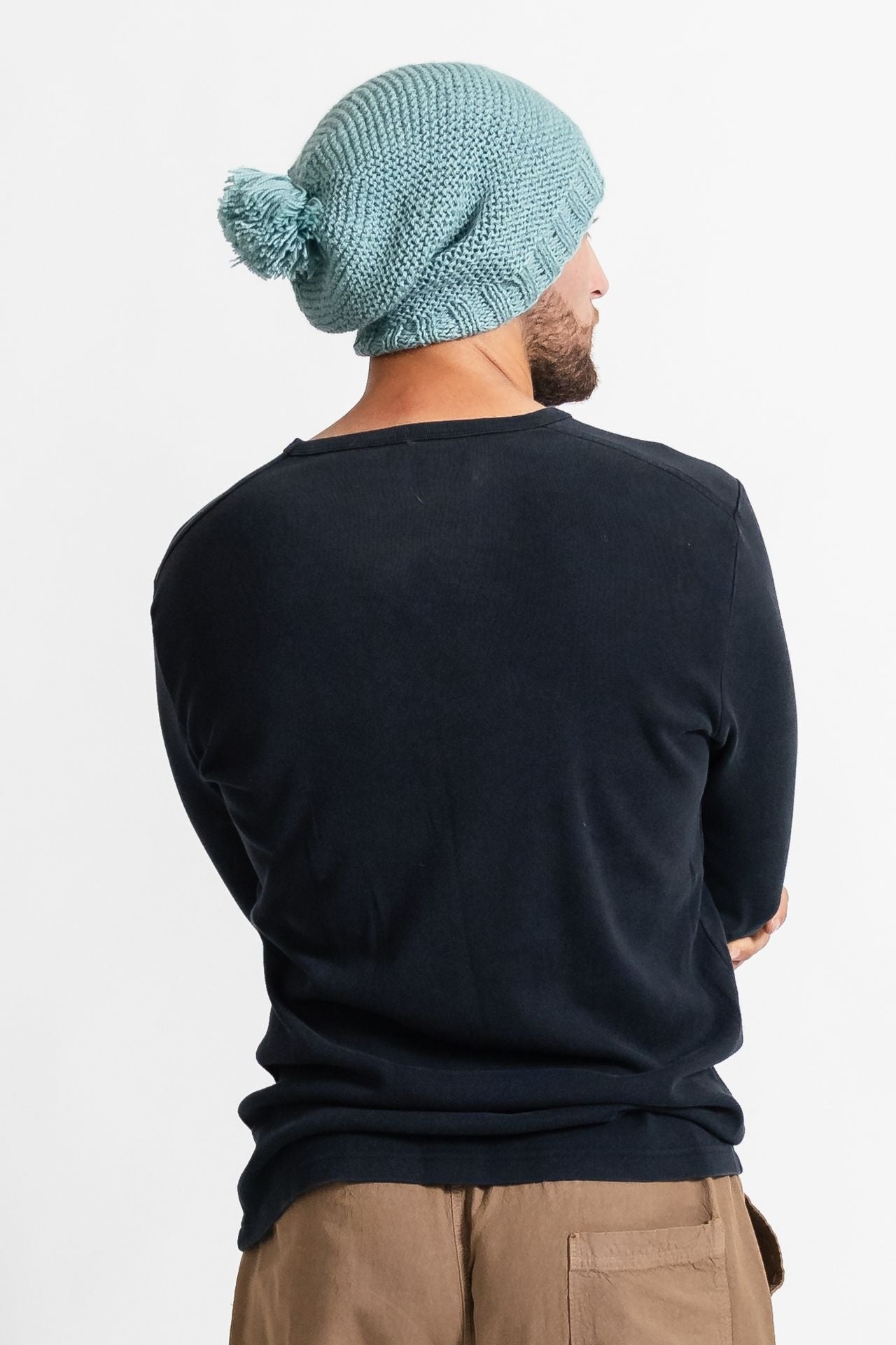 Surya Australia Mulesing Free merino Wool Beanie for men from Nepal - Light Blue