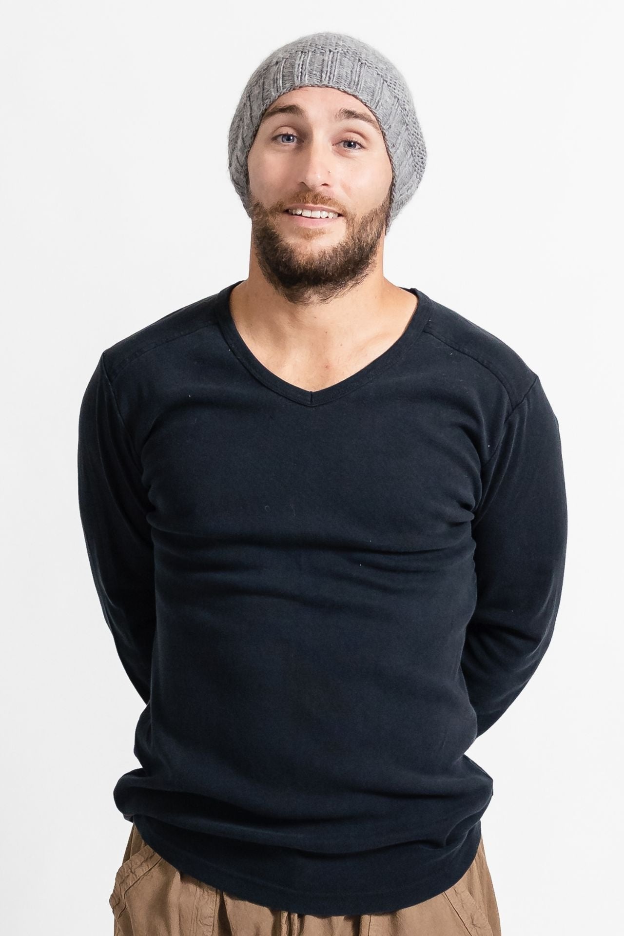 Surya Australia Mulesing Free merino Wool Beanie for men from Nepal - Dusty Grey