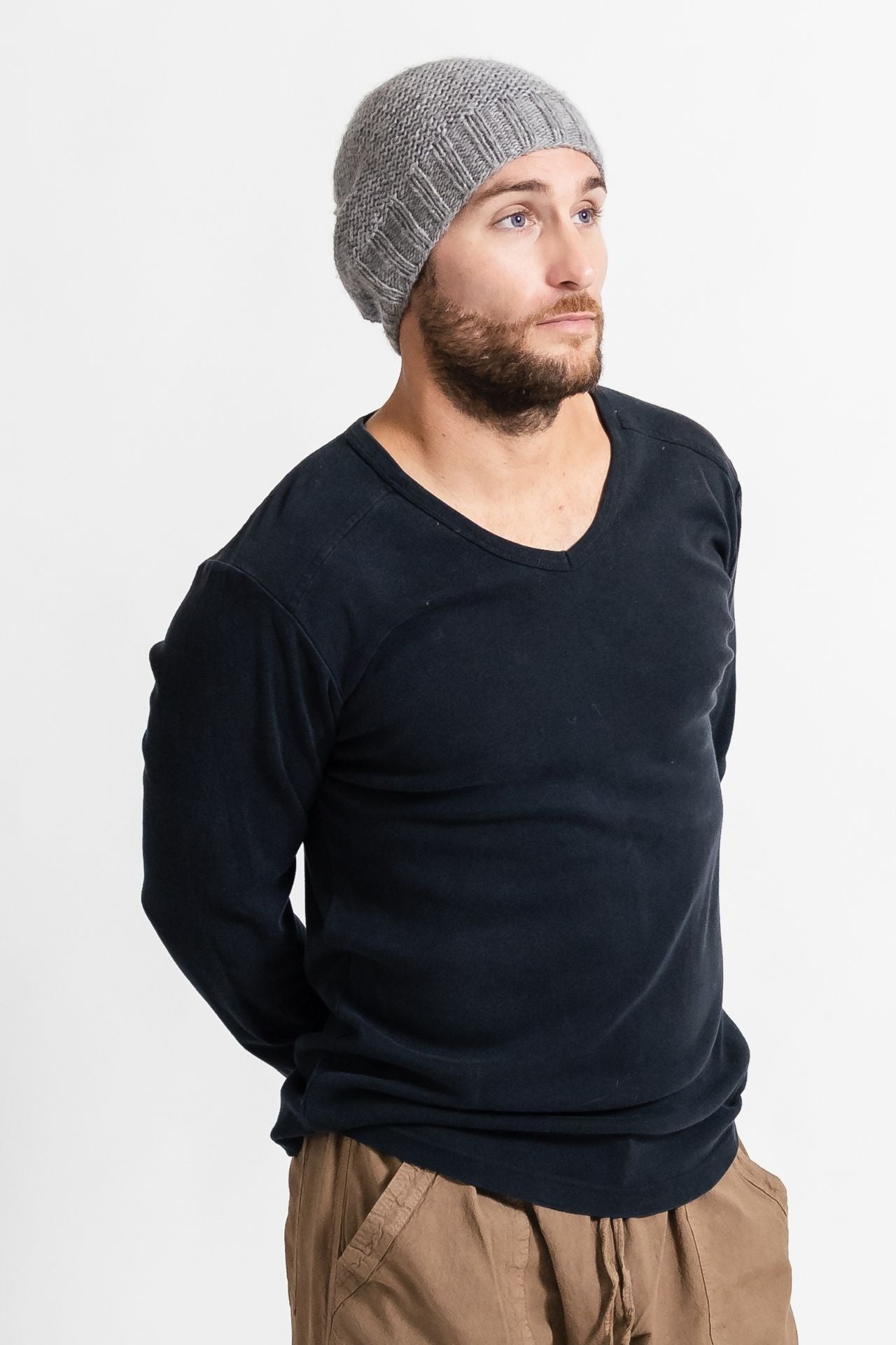 Surya Australia Mulesing Free merino Wool Beanie for men from Nepal - Dusty Grey