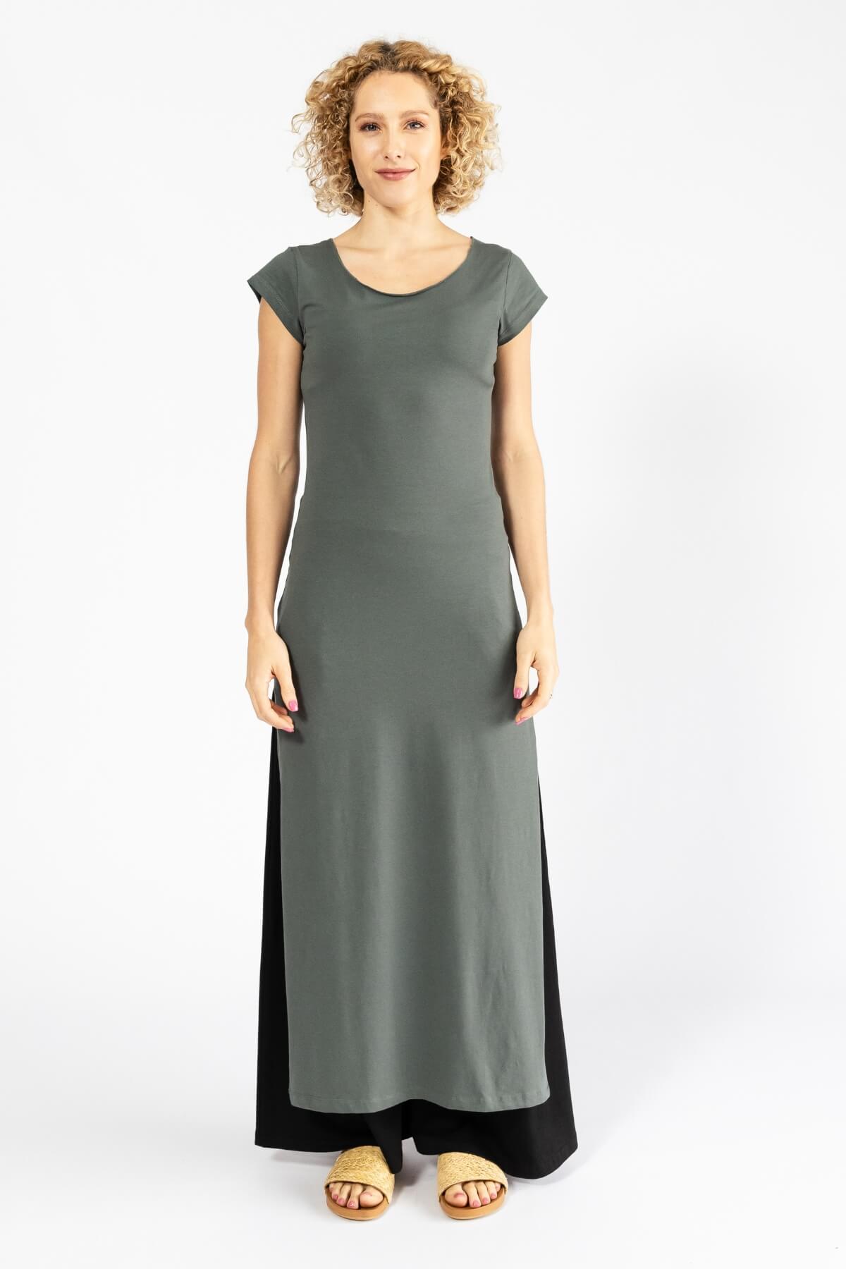 Surya Organic Cotton 'Sarita' Dress made in Nepal - Sage