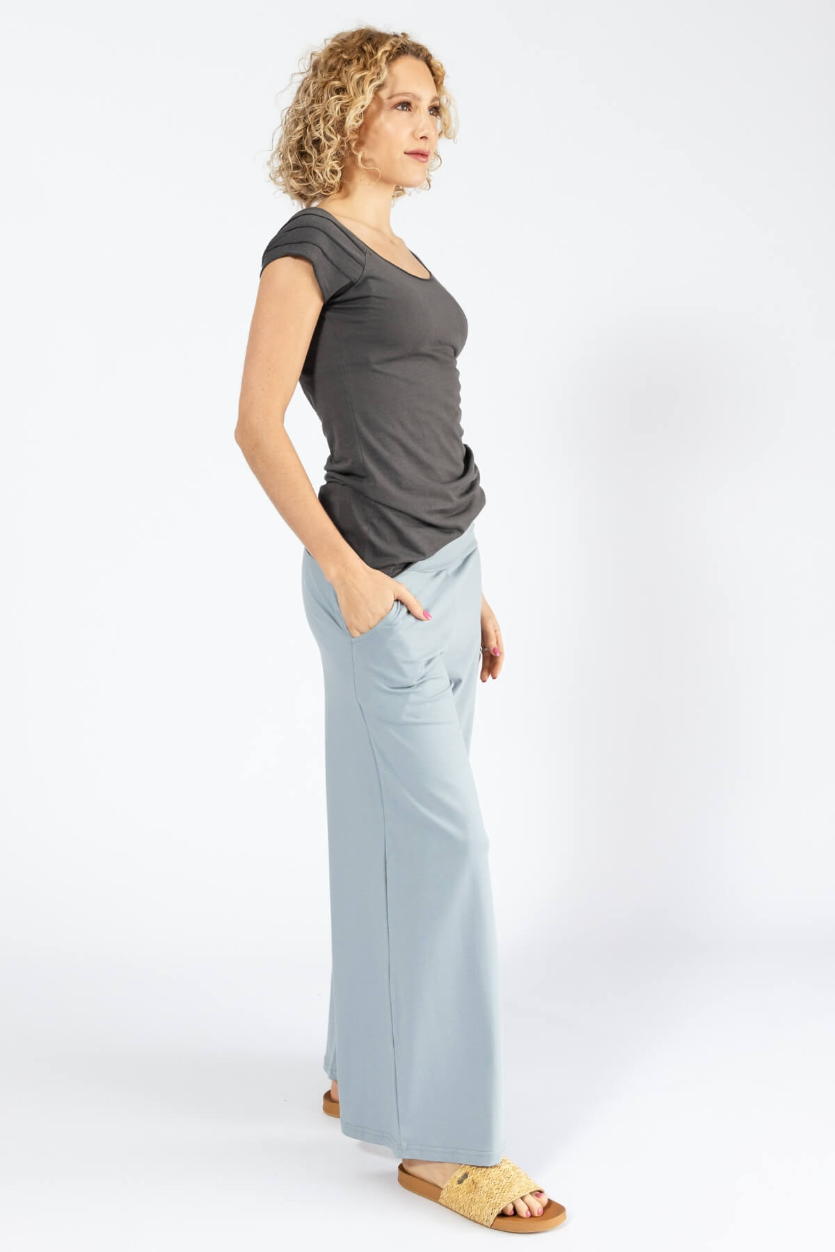 Surya Australia Organic Cotton 'Freedom Pants' made in Nepal - Sky Blue